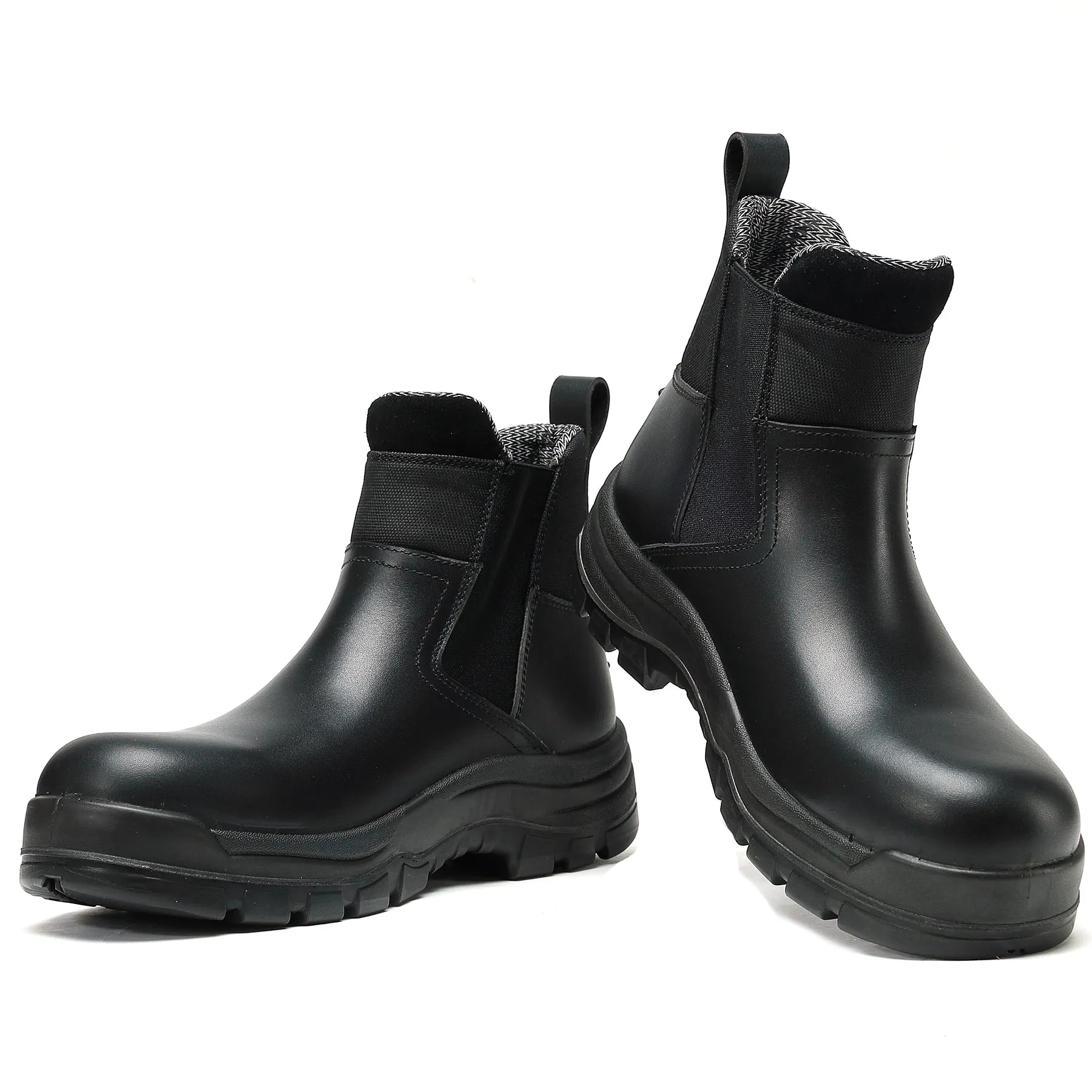 80M02 Slip On Soft Toe Waterproof Slip Resistant Mens Work Boots
