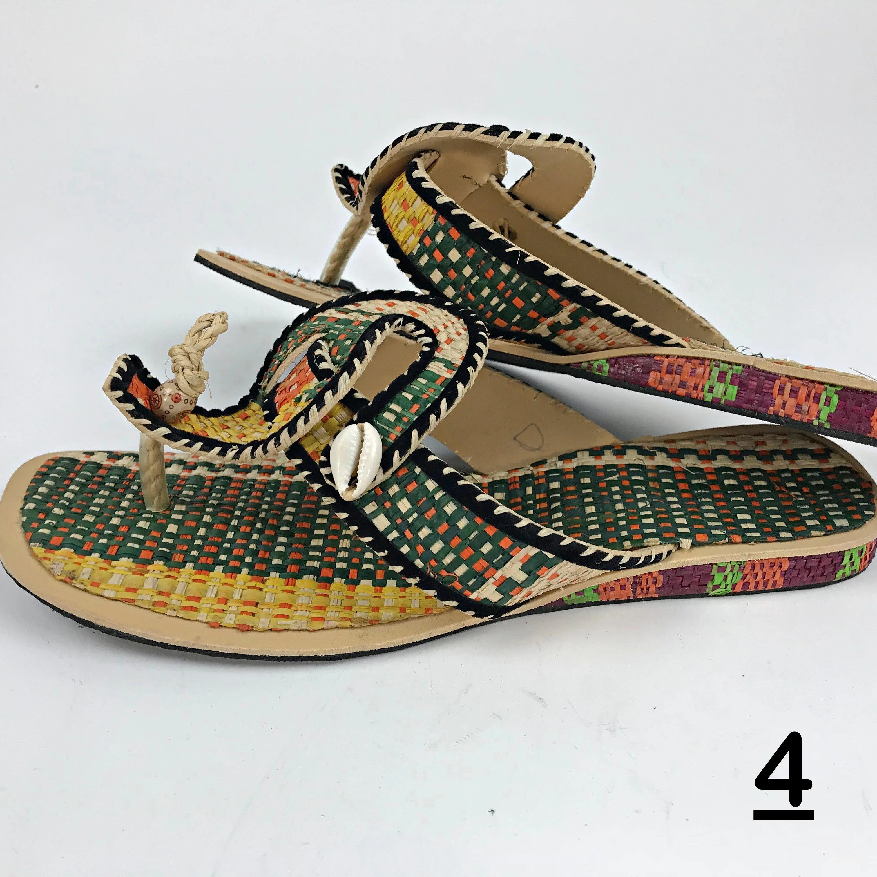 African Raffia Fibers Women's Sandals Size: 8.5