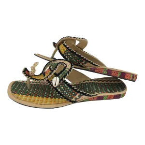 African Raffia Fibers Women's Sandals Size: 8.5