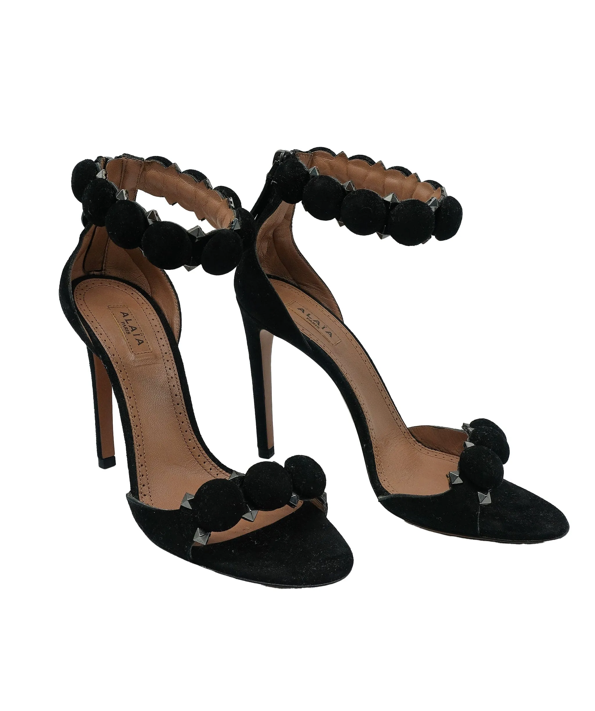 Alaia Bambe Sandals Suede Black 36 RJC3288