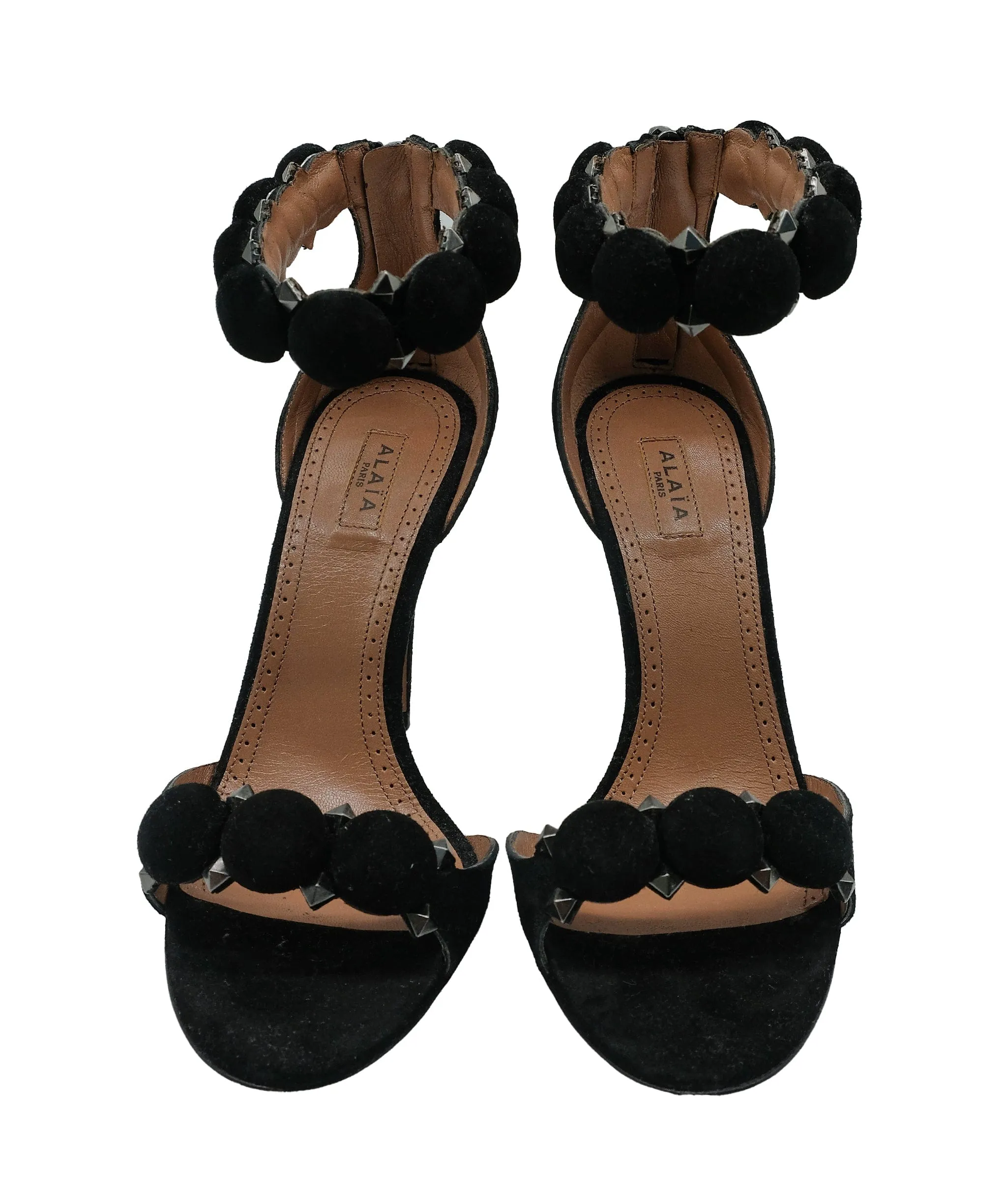 Alaia Bambe Sandals Suede Black 36 RJC3288