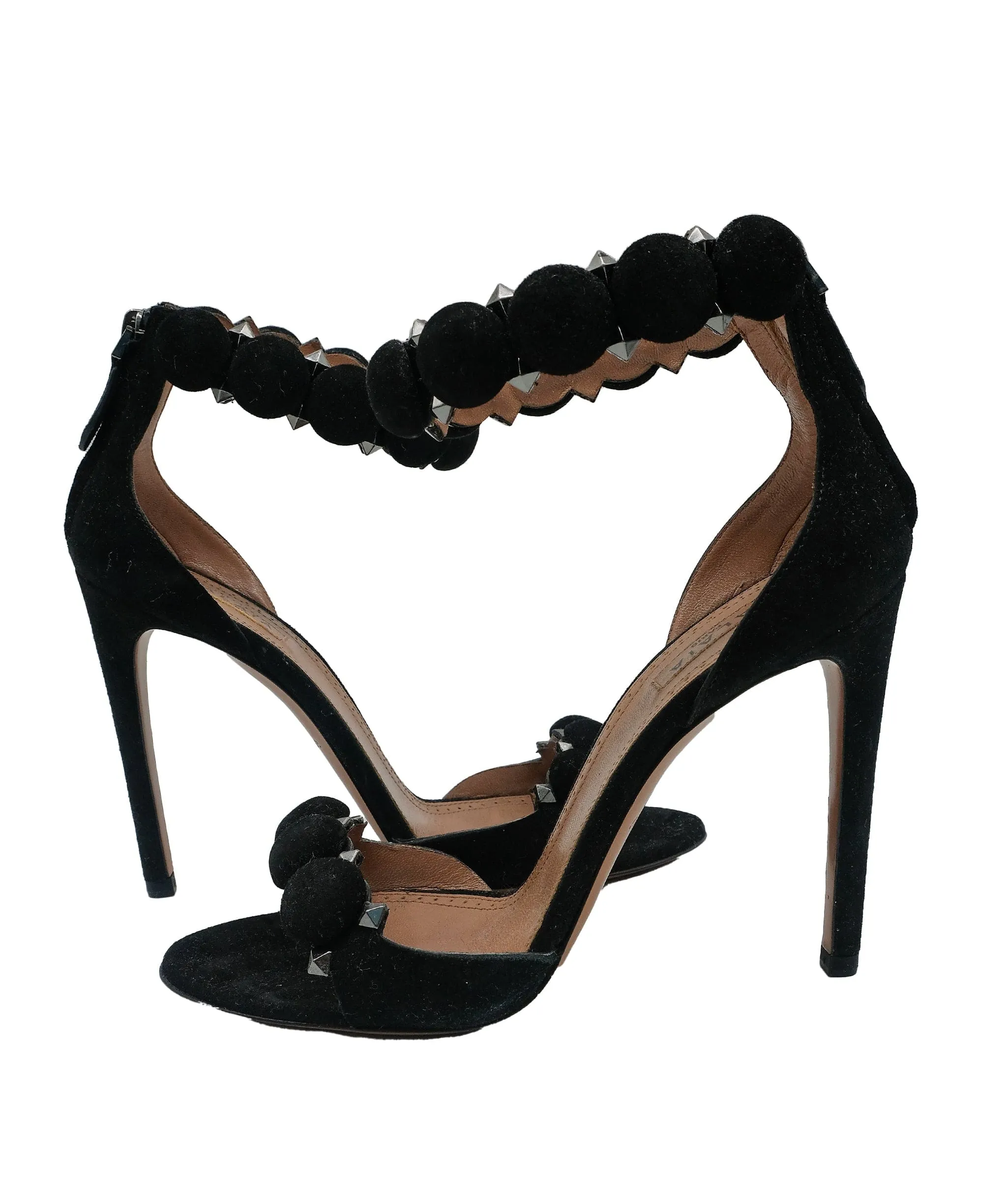 Alaia Bambe Sandals Suede Black 36 RJC3288