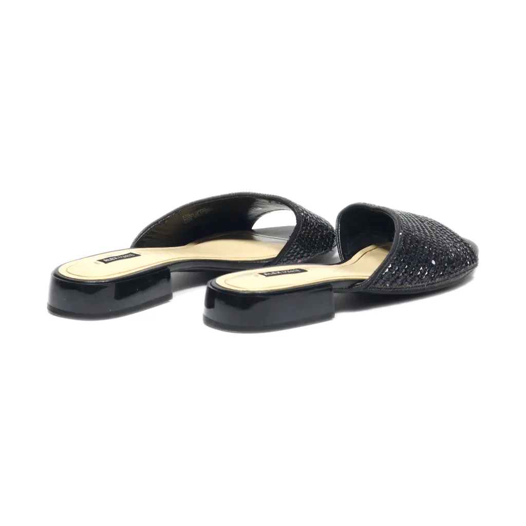 Alex Marie Mid-Heel Sandals Leather Black Colour For Women