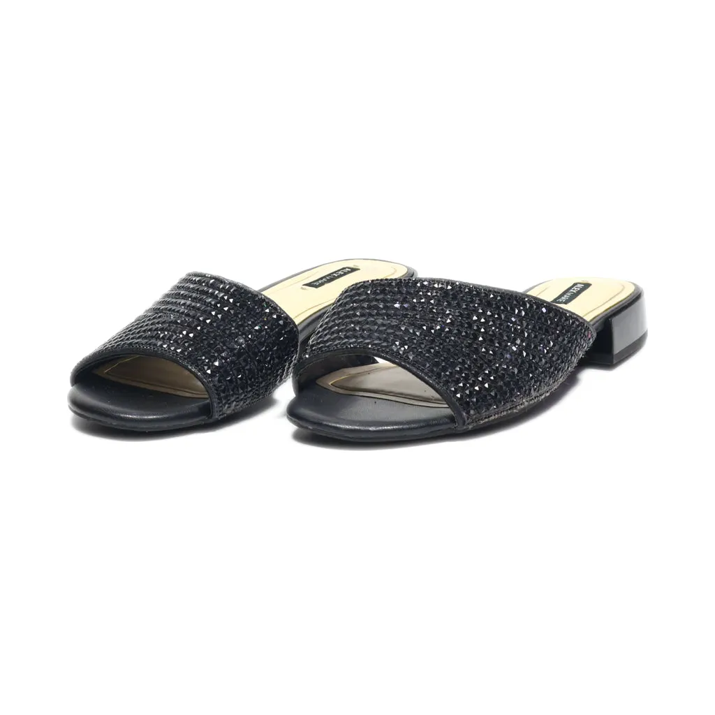 Alex Marie Mid-Heel Sandals Leather Black Colour For Women