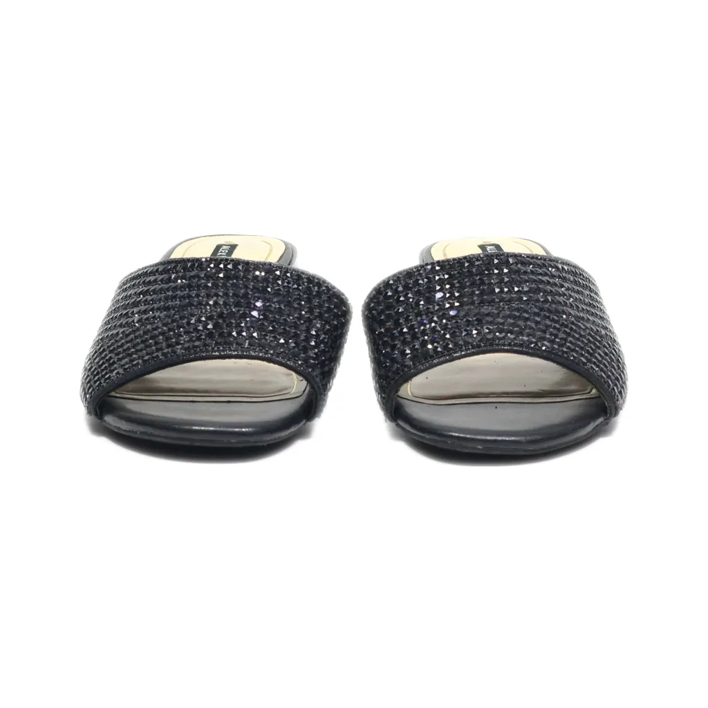 Alex Marie Mid-Heel Sandals Leather Black Colour For Women