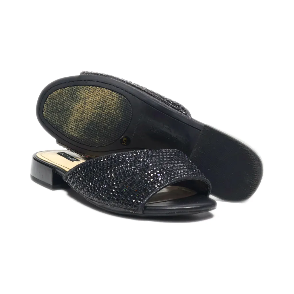 Alex Marie Mid-Heel Sandals Leather Black Colour For Women