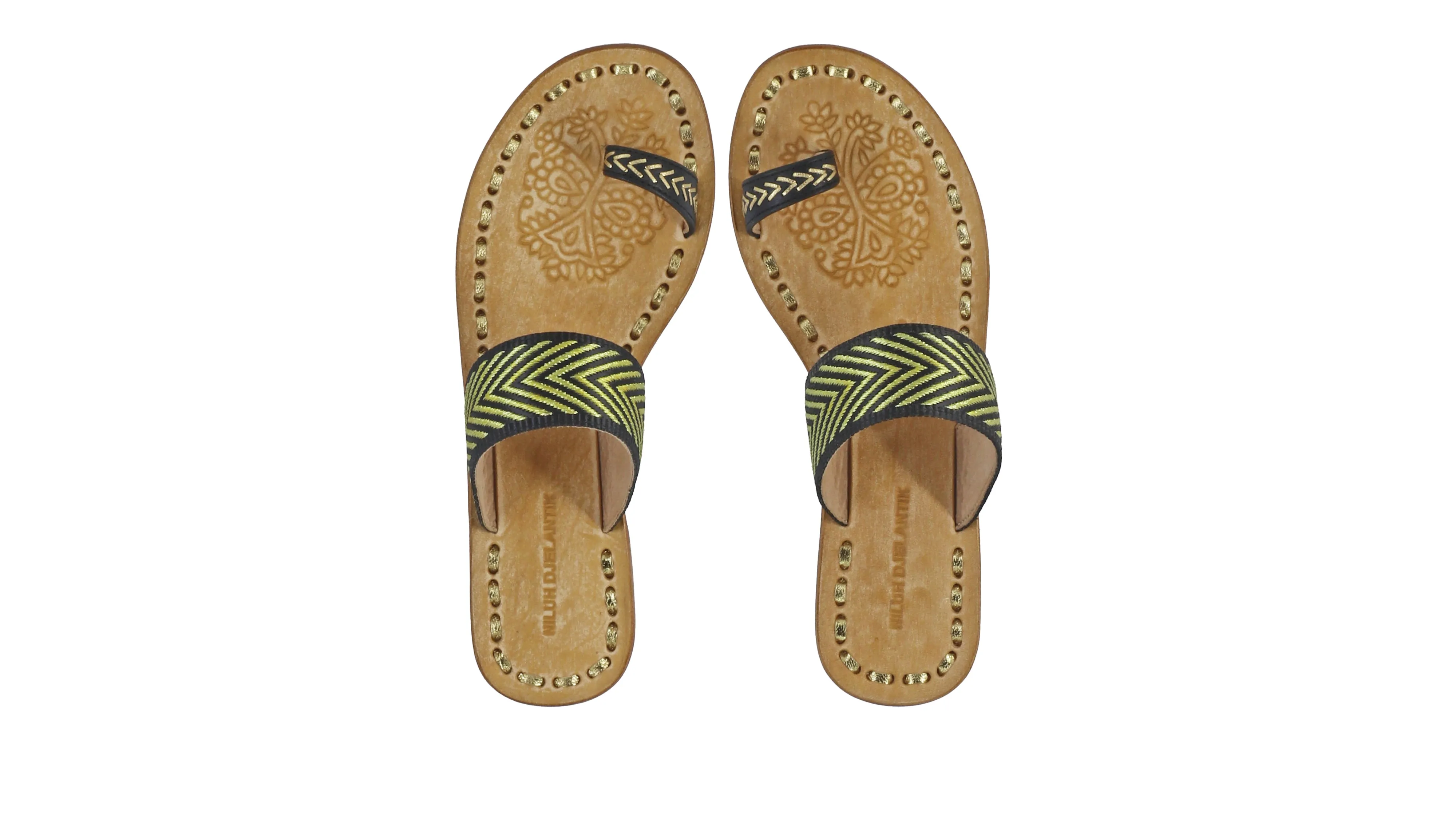 Arini 20mm Flat - Black/Gold Arrow Ribbon