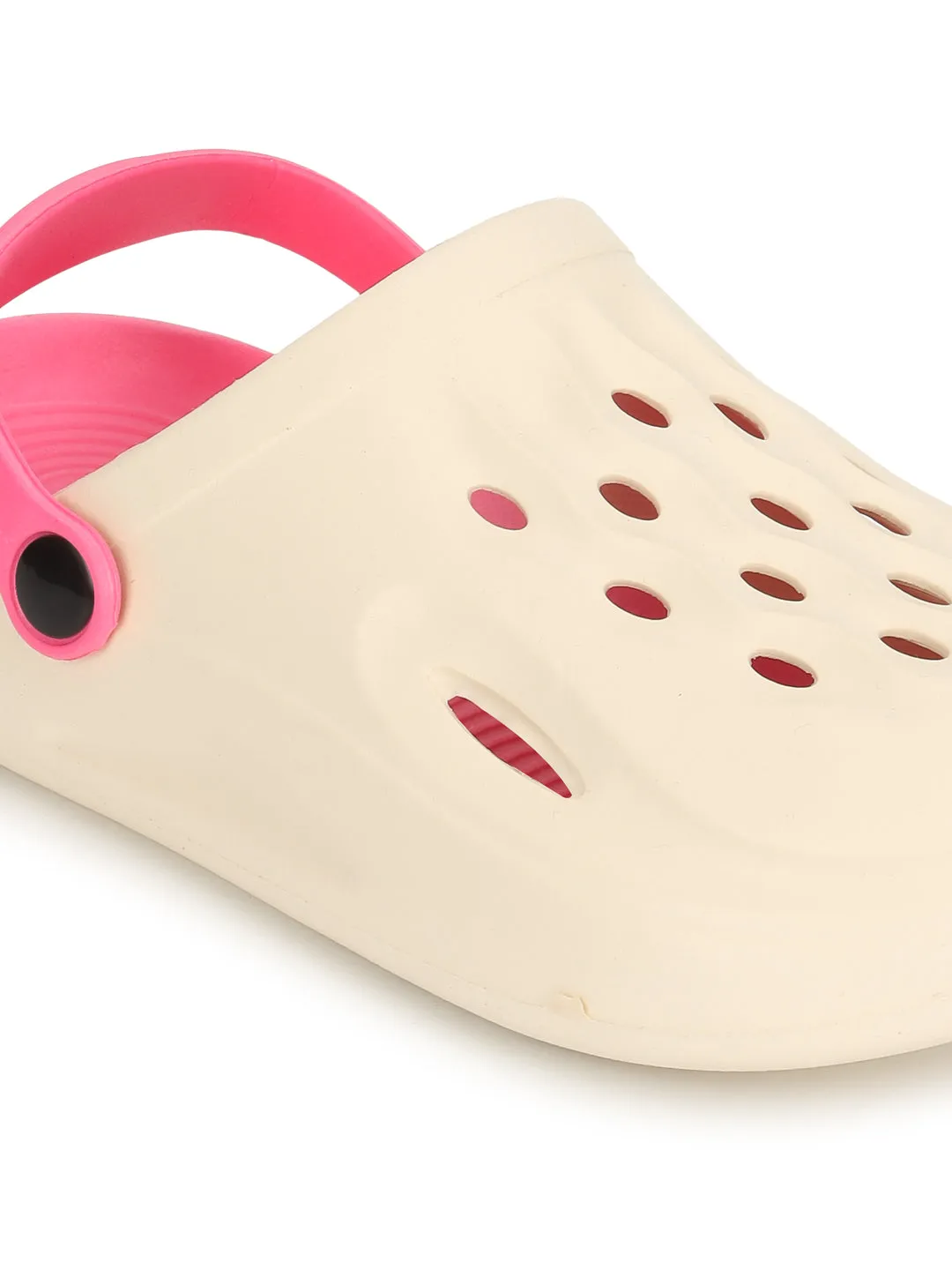 Beige Pink Stylish Slip-On Clogs For Kids-Unisex (TC-LCLOG3-BEIGPNK)
