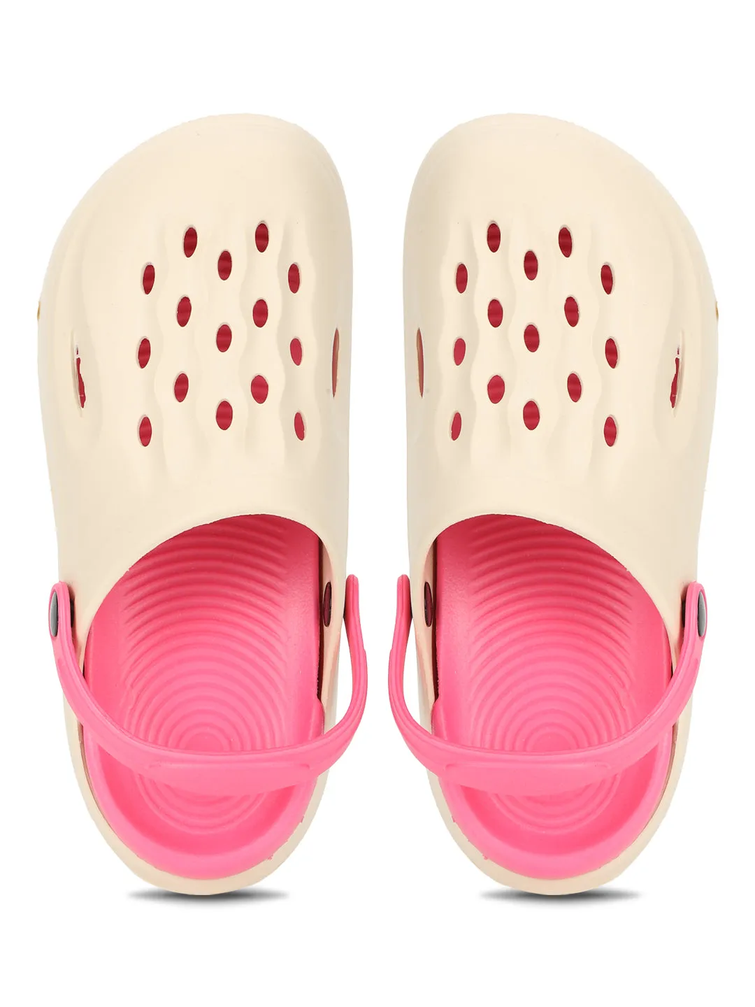 Beige Pink Stylish Slip-On Clogs For Kids-Unisex (TC-LCLOG3-BEIGPNK)