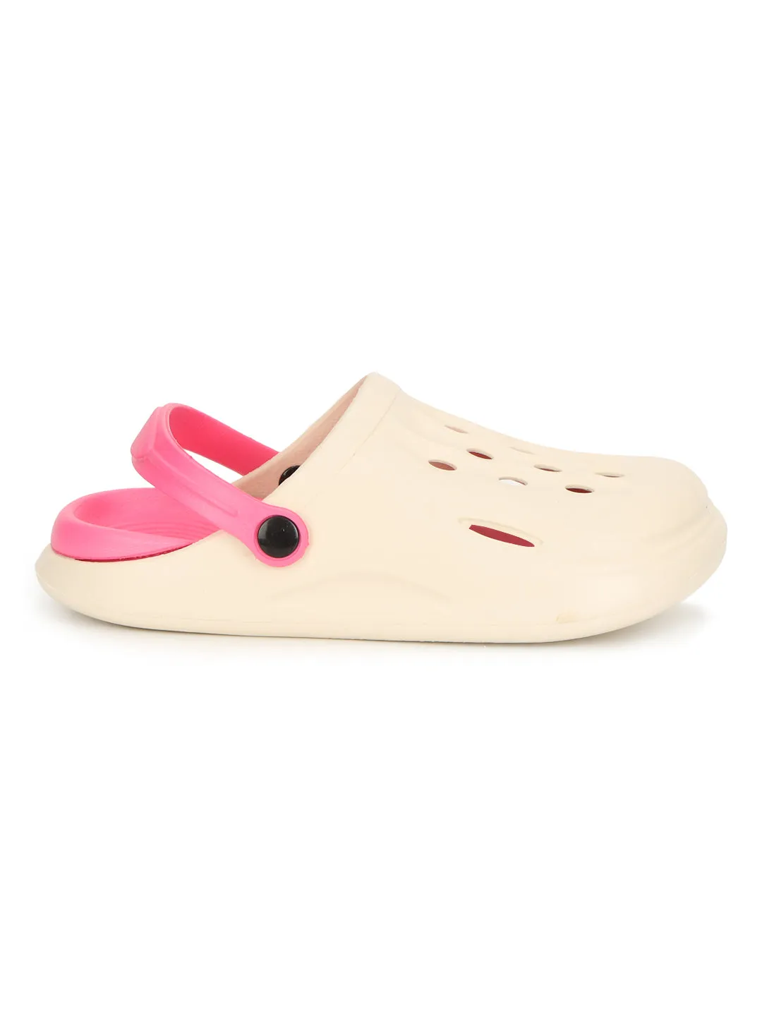 Beige Pink Stylish Slip-On Clogs For Kids-Unisex (TC-LCLOG3-BEIGPNK)