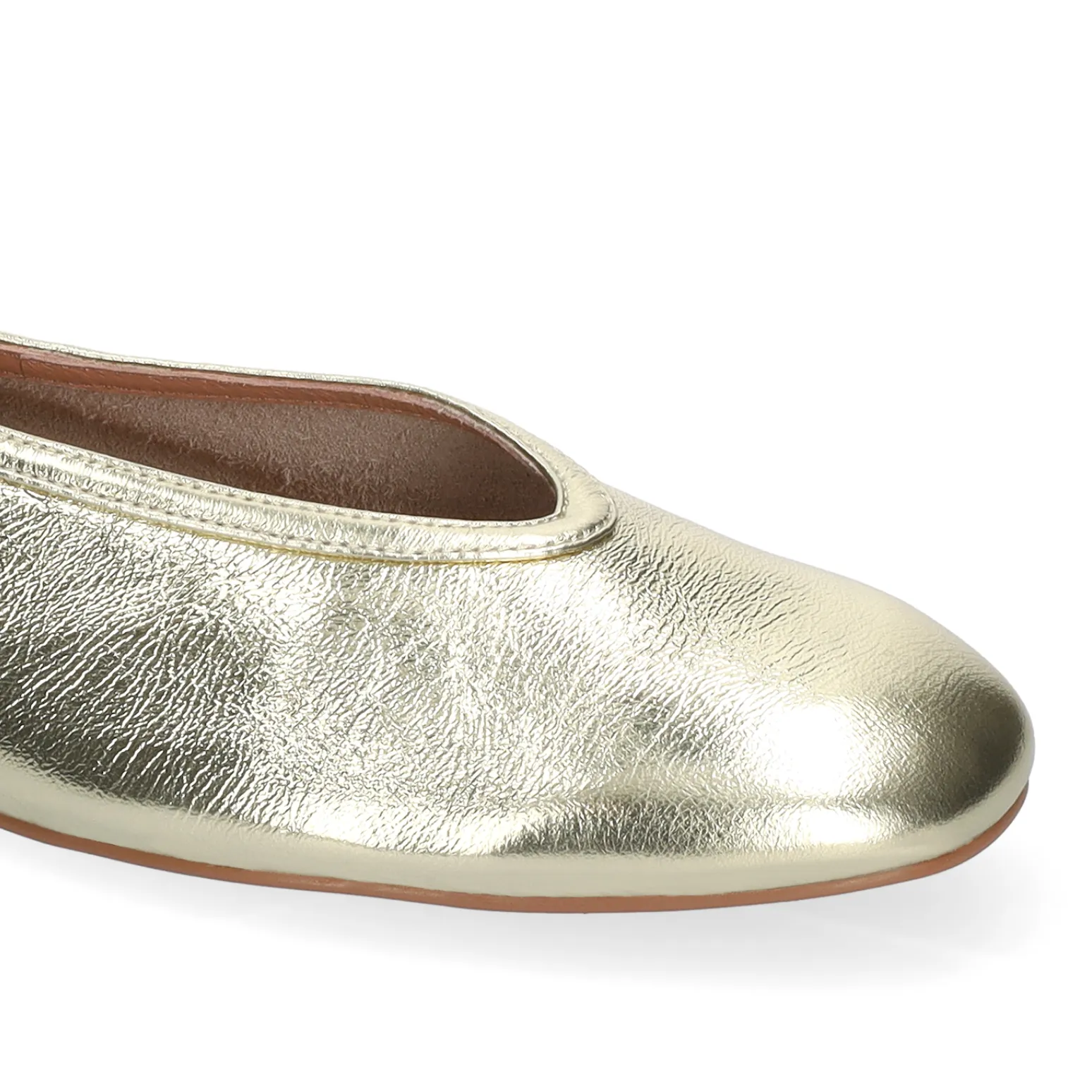 Bibi Lou Zira Champagne Gold Leather Ballerinas