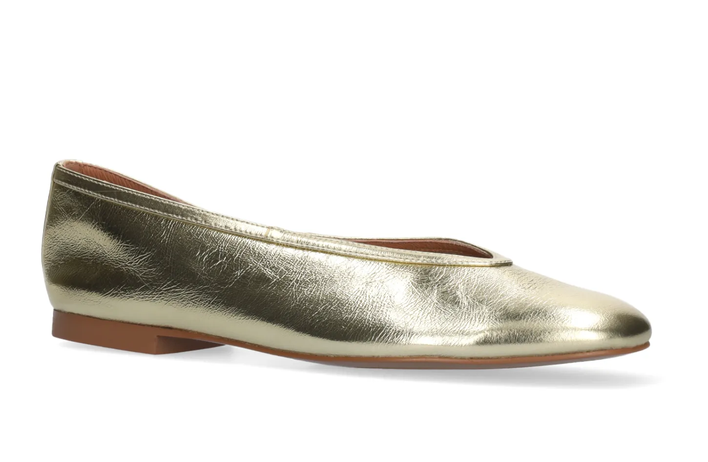 Bibi Lou Zira Champagne Gold Leather Ballerinas