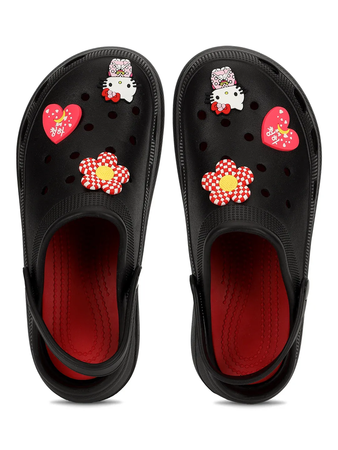 Black Stylish Slip-On Clogs For Women (TC-LCLOG5-BLK)