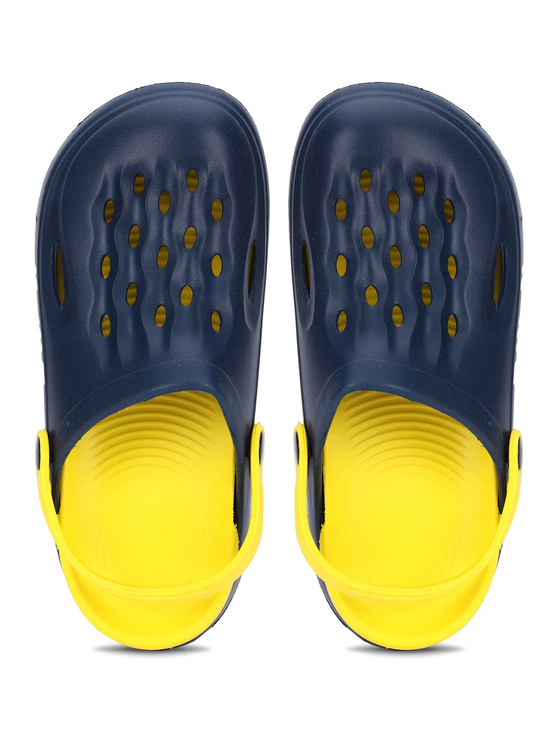 Blue Yellow Stylish Slip-On Clogs For Kids-Unisex (TC-LCLOG3-BLUYEL)