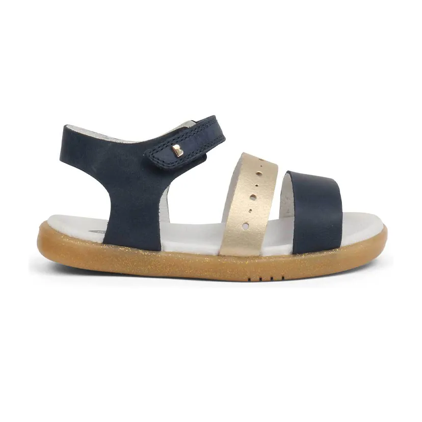 Bobux IW Trinity Navy and Misty Gold Sandal