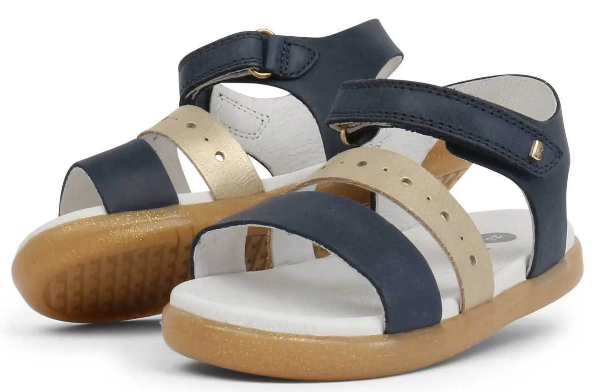 Bobux IW Trinity Navy and Misty Gold Sandal