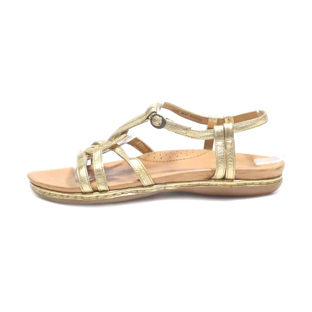 Born Flat Sandals Leather Gold Colour For Women