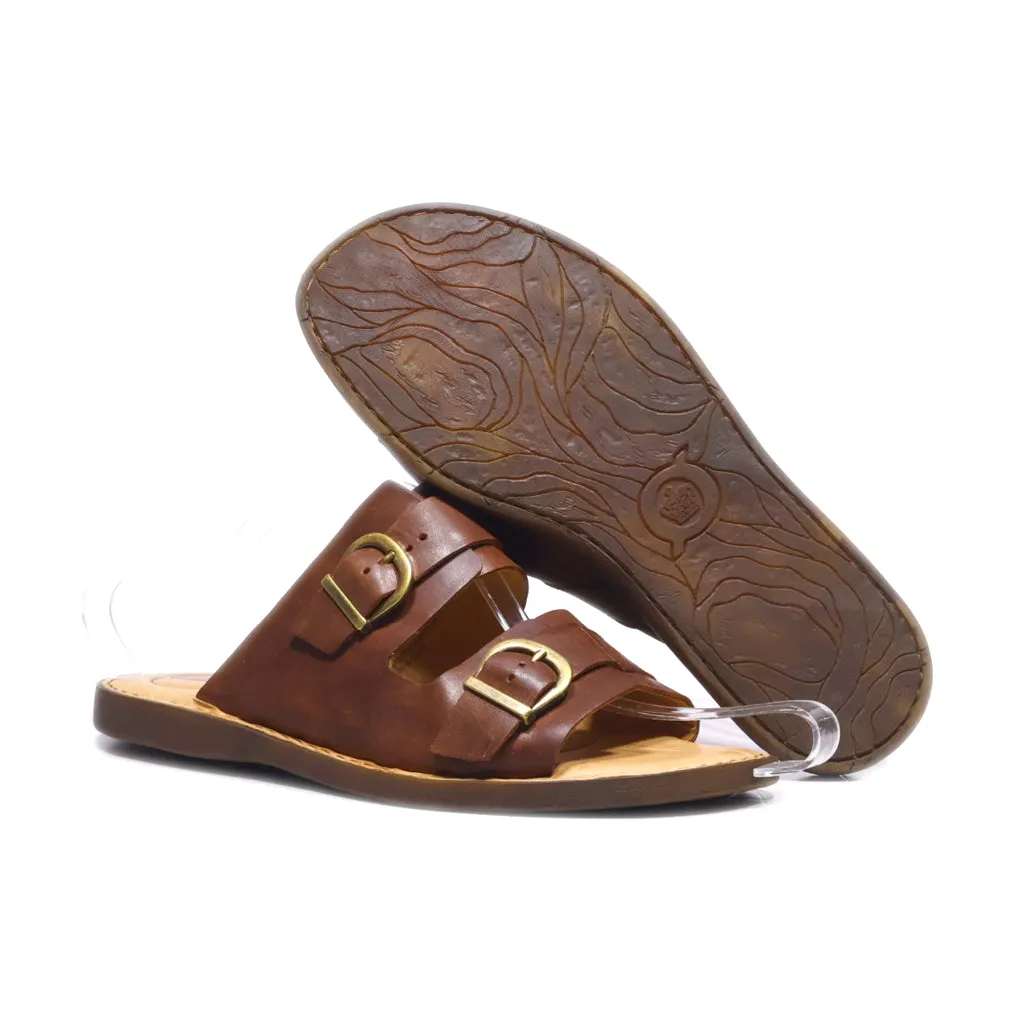 Born Henna Flat Sandals Leather Brown Colour For Women