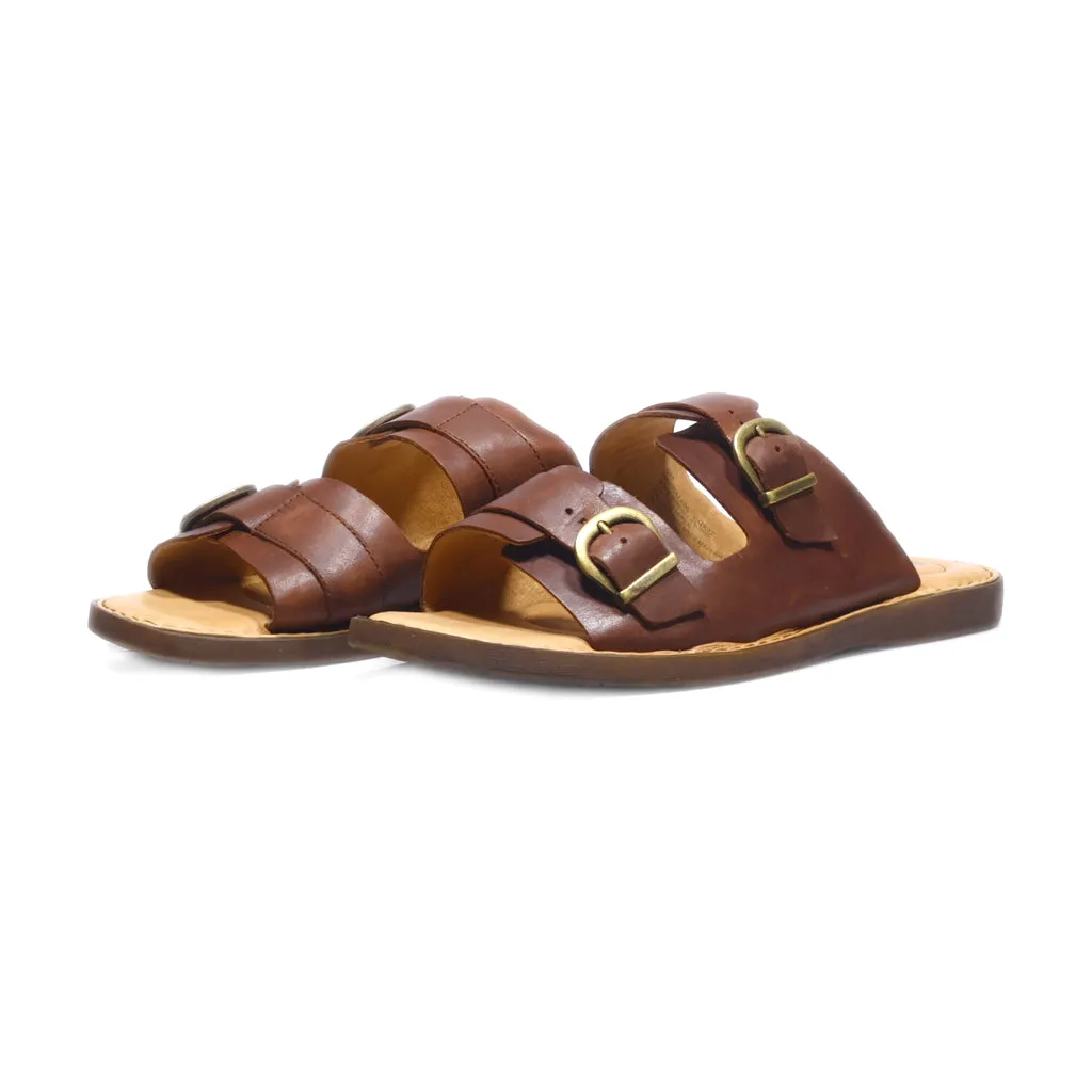 Born Henna Flat Sandals Leather Brown Colour For Women