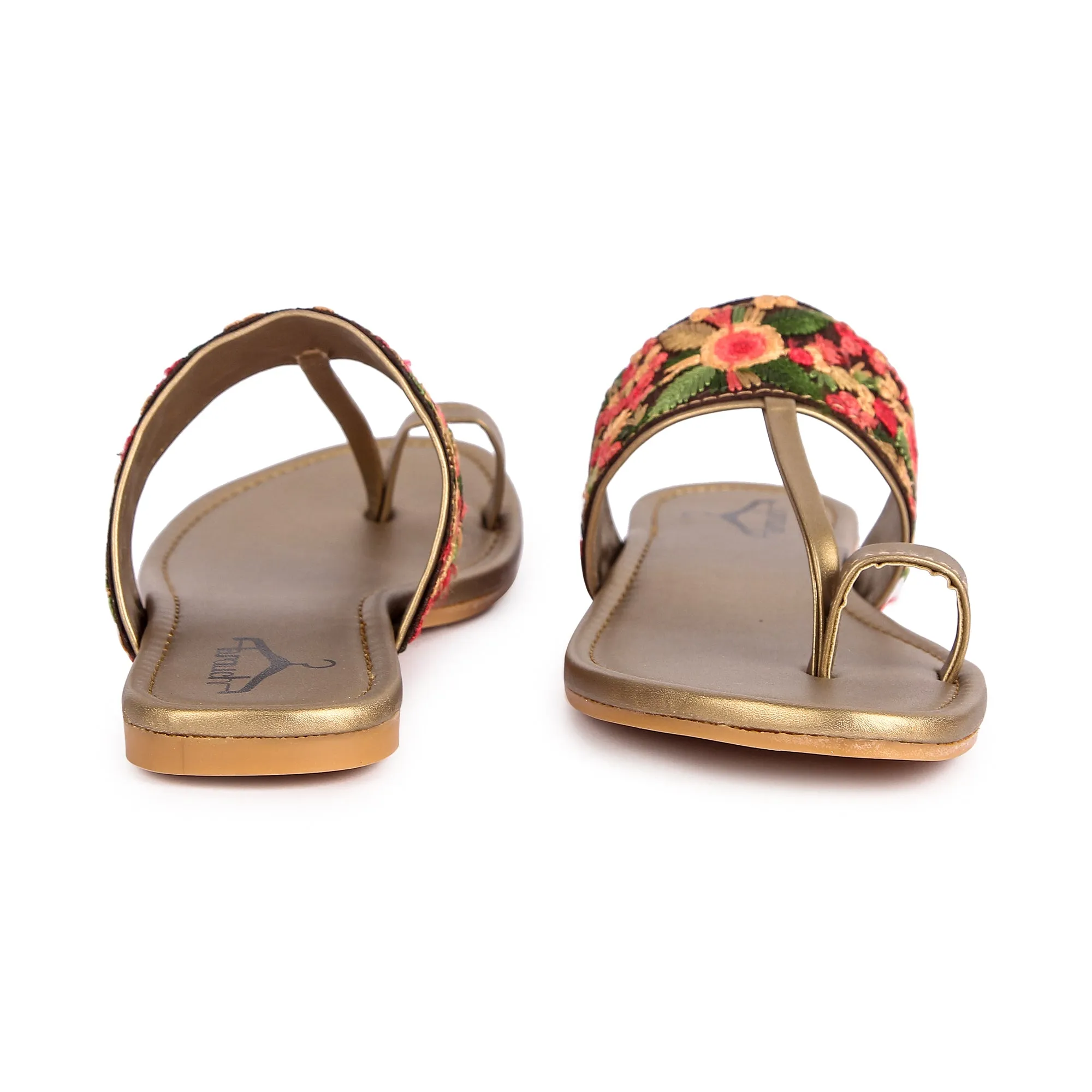 Brauch Women's Copper Thumb Floral Flats