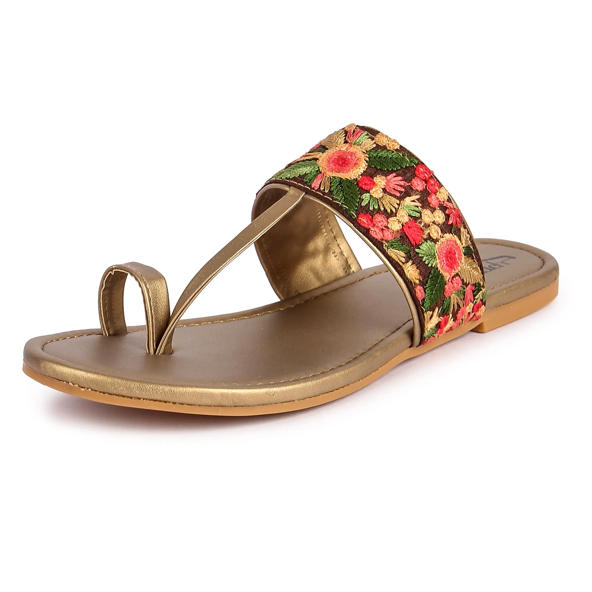 Brauch Women's Copper Thumb Floral Flats