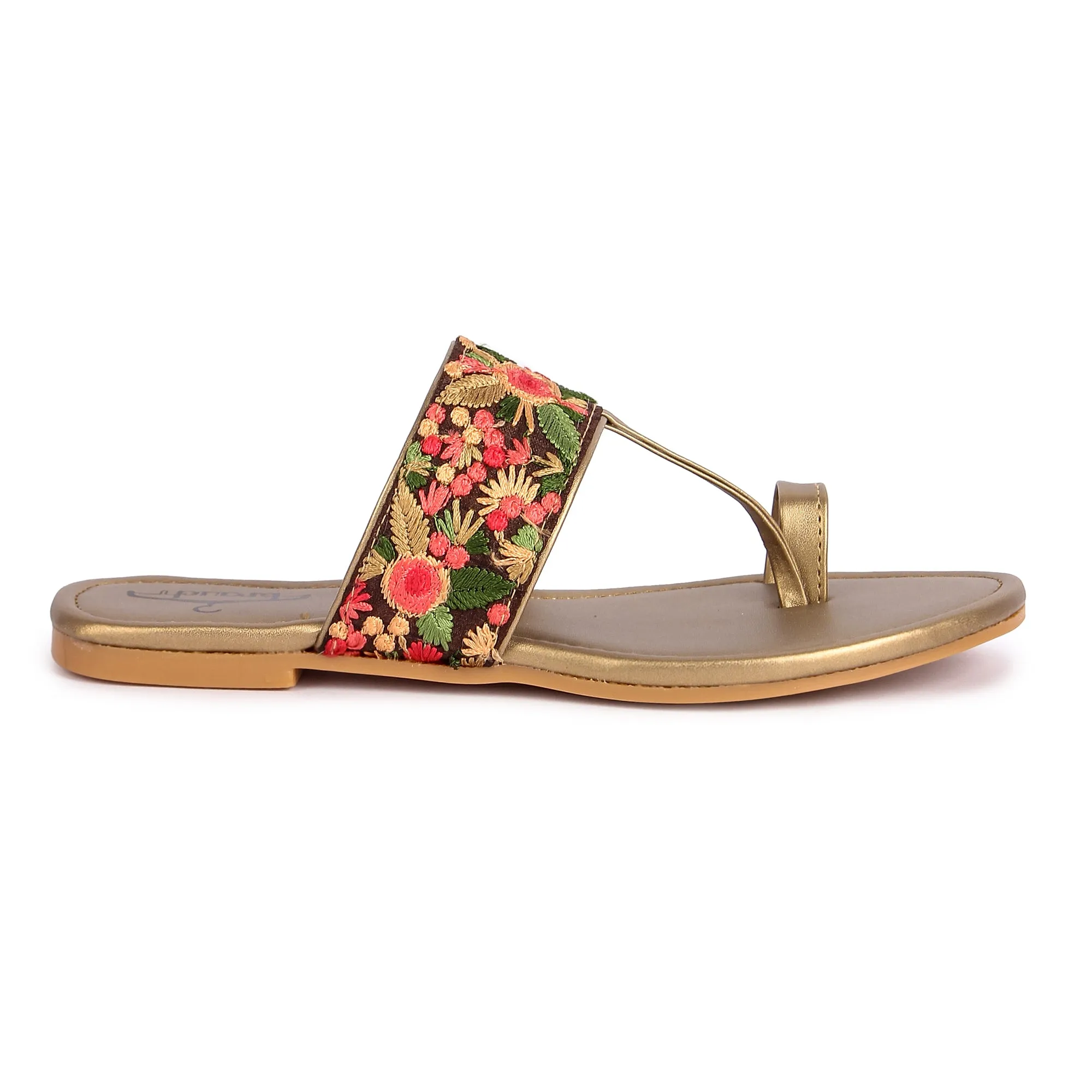 Brauch Women's Copper Thumb Floral Flats
