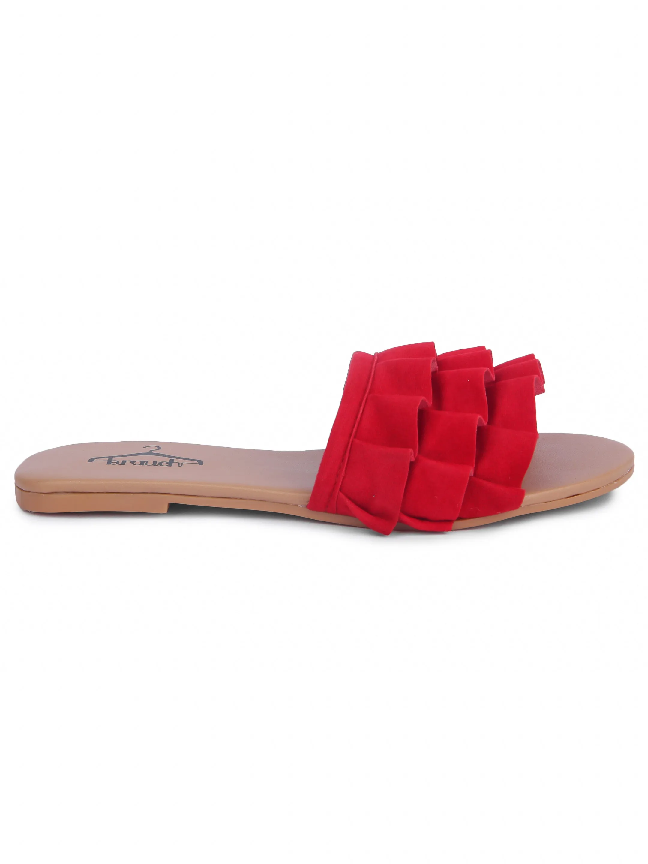 Brauch Women's Red Suede Frock Flats