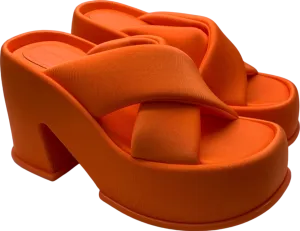Charles & Keith Orange Block Heel Sandals EU 38 UK 5