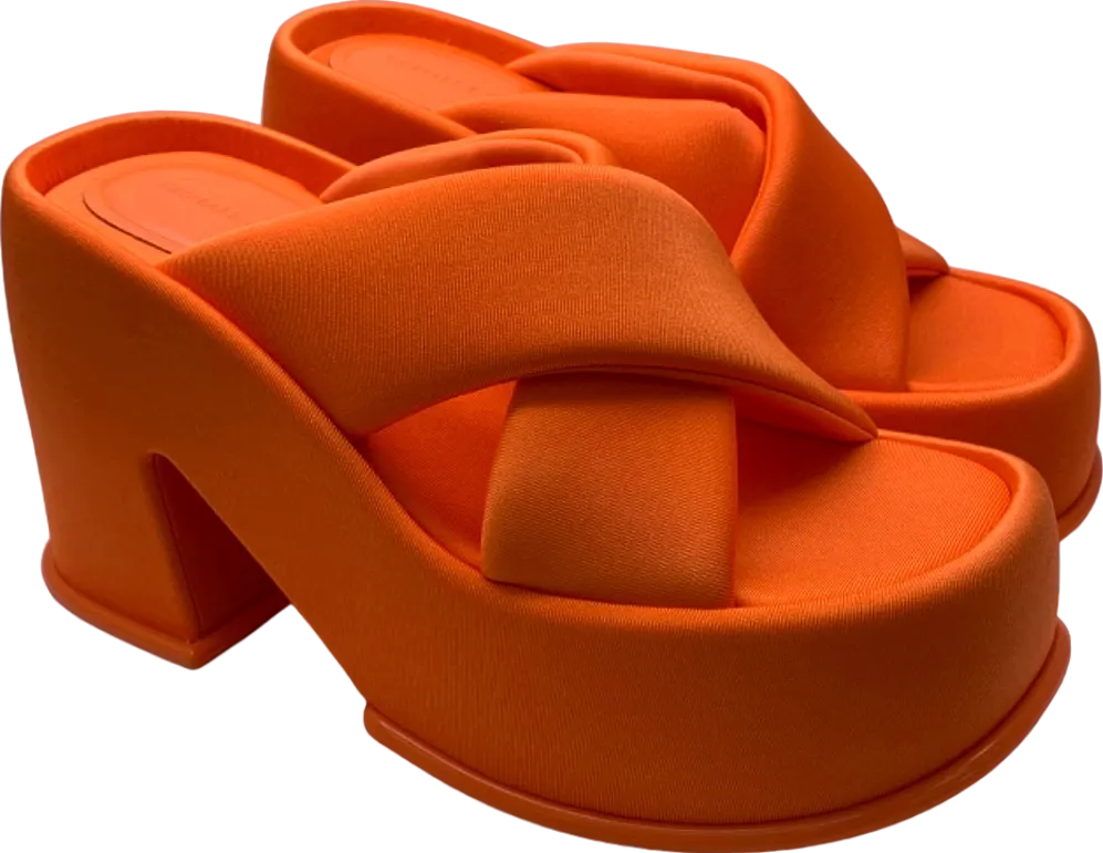 Charles & Keith Orange Block Heel Sandals EU 38 UK 5