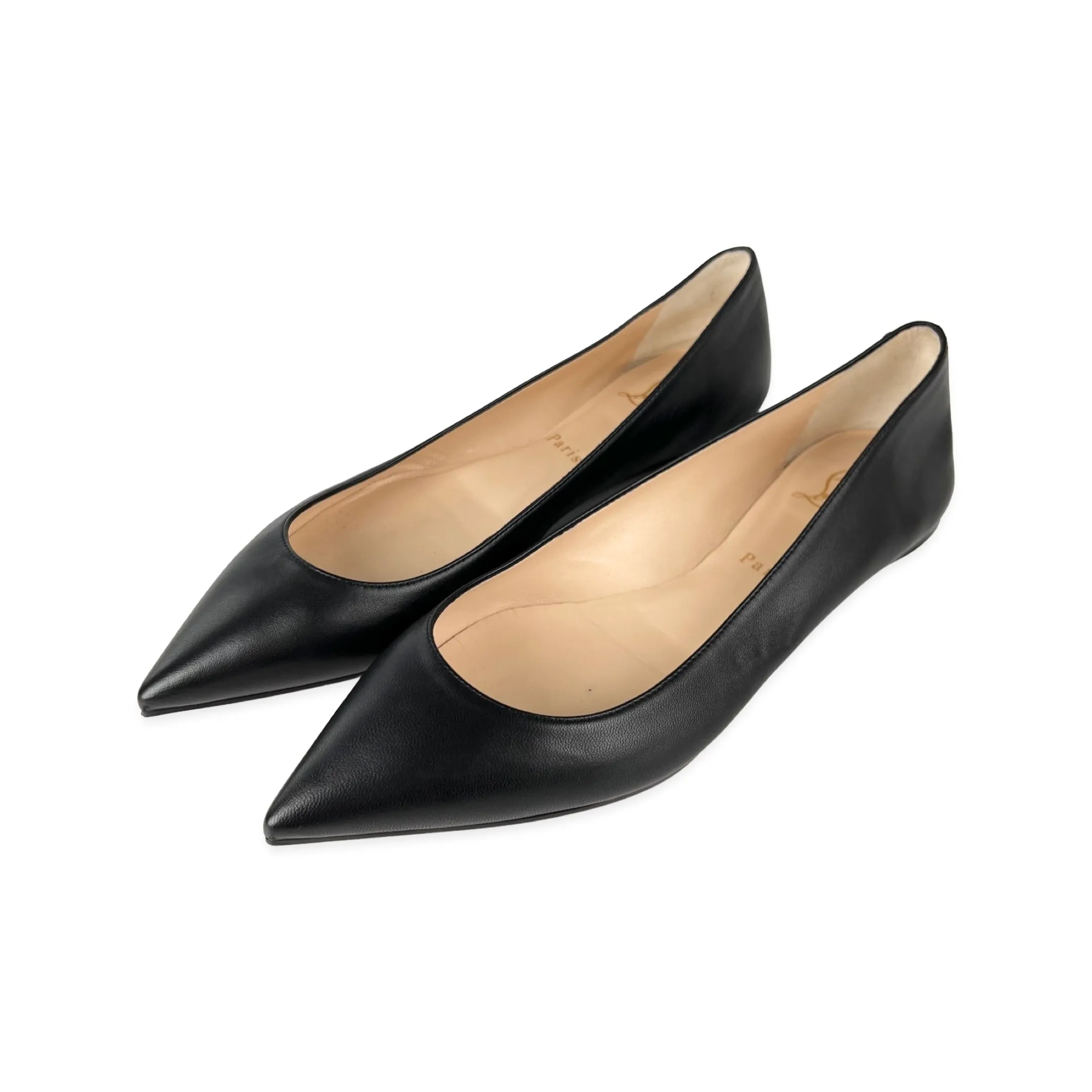 Christian Louboutin Black Leather Ballalla Ballet Flats