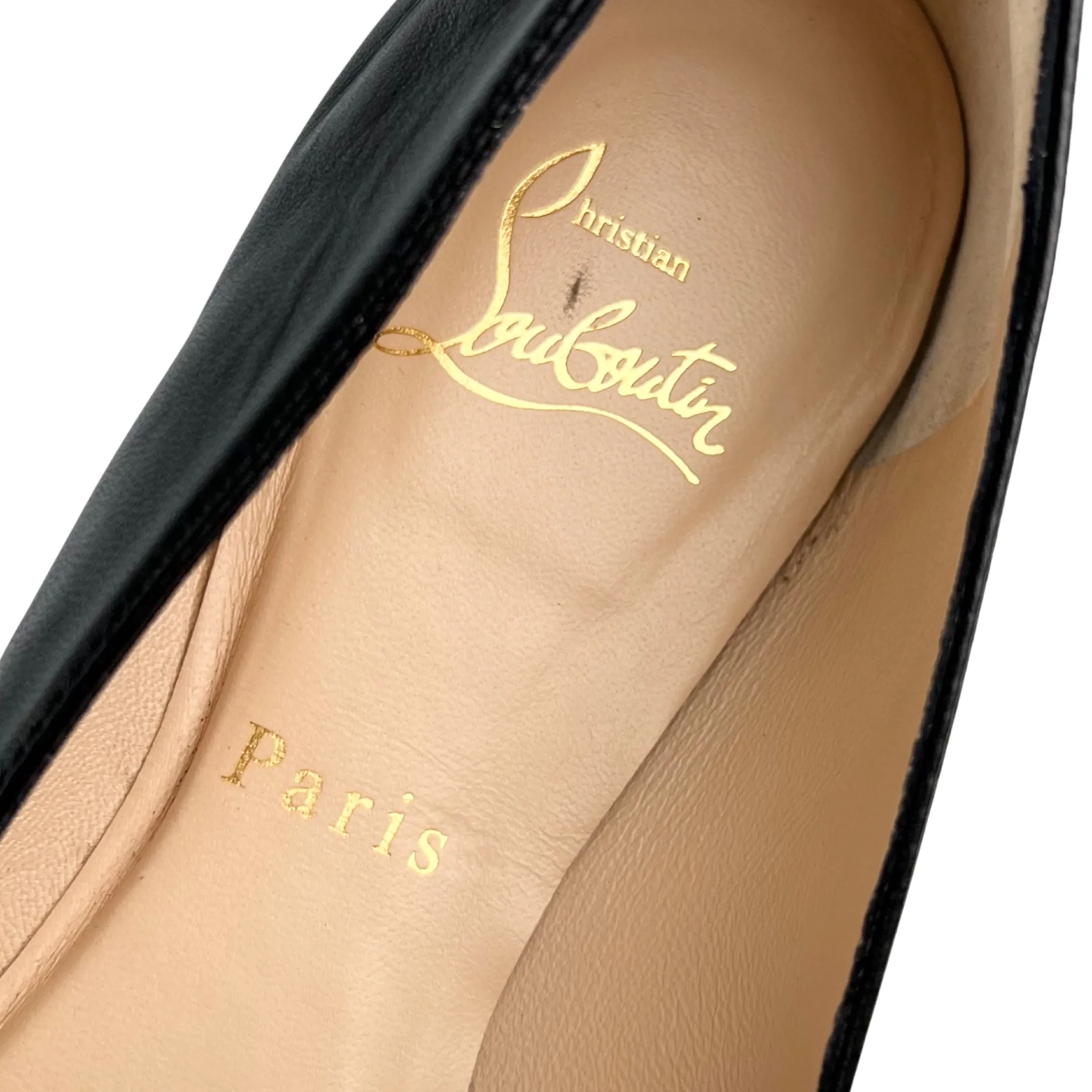 Christian Louboutin Black Leather Ballalla Ballet Flats
