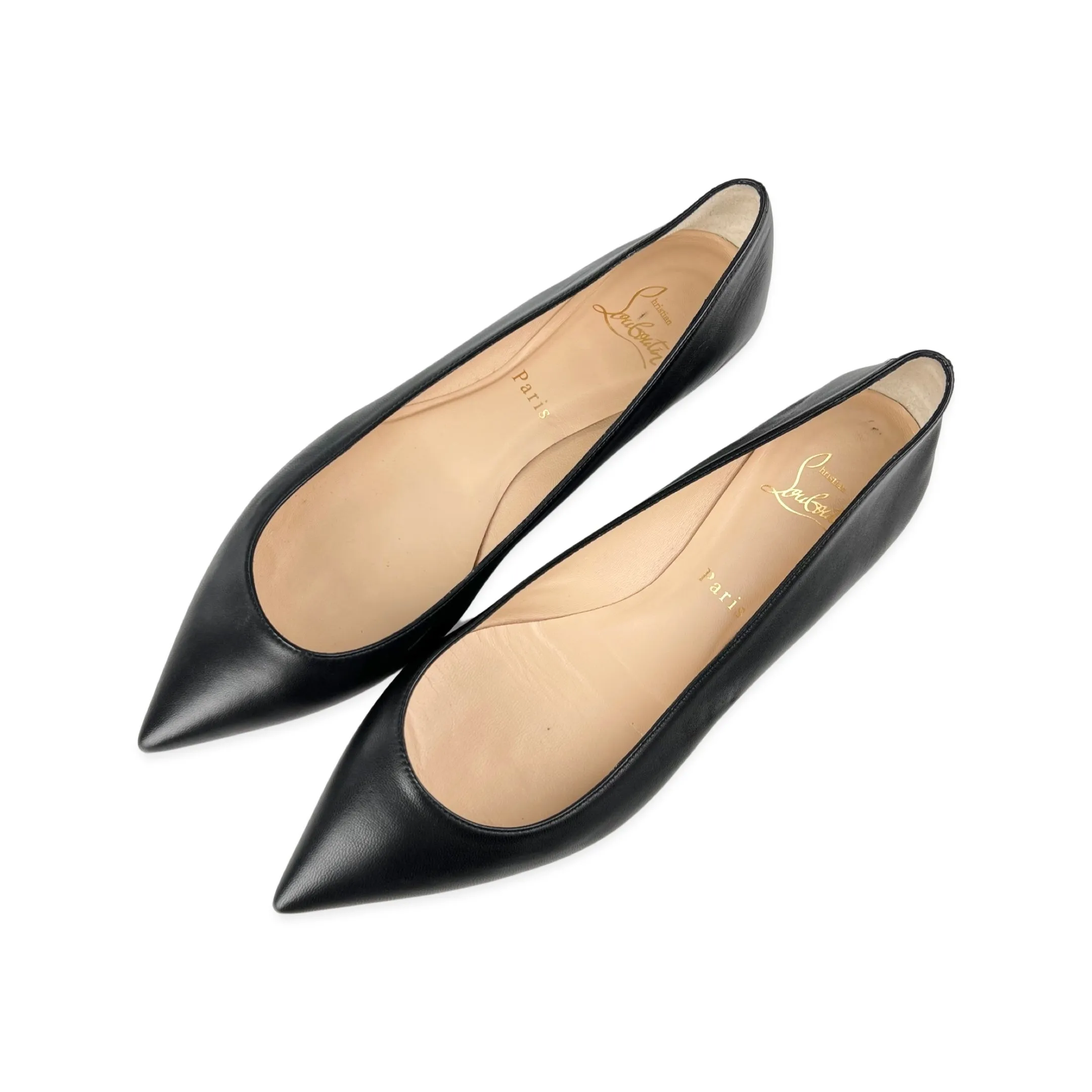 Christian Louboutin Black Leather Ballalla Ballet Flats