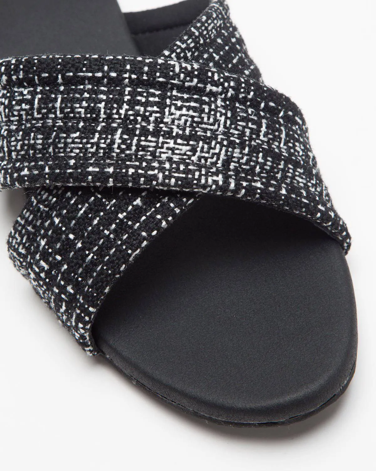 Cross-Strapped Black Jute Flats