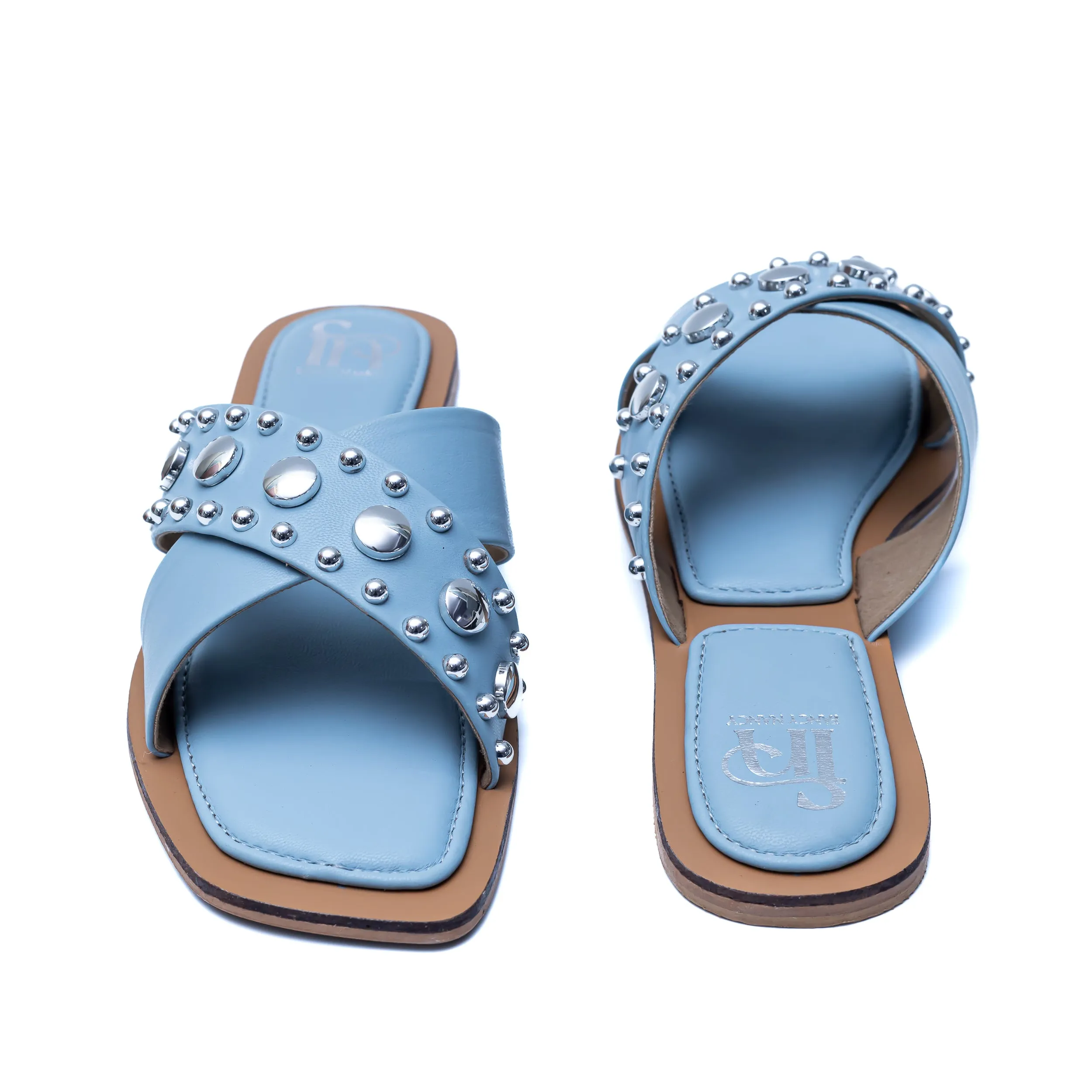 Crystal Criss Cross Flats - Sky Blue