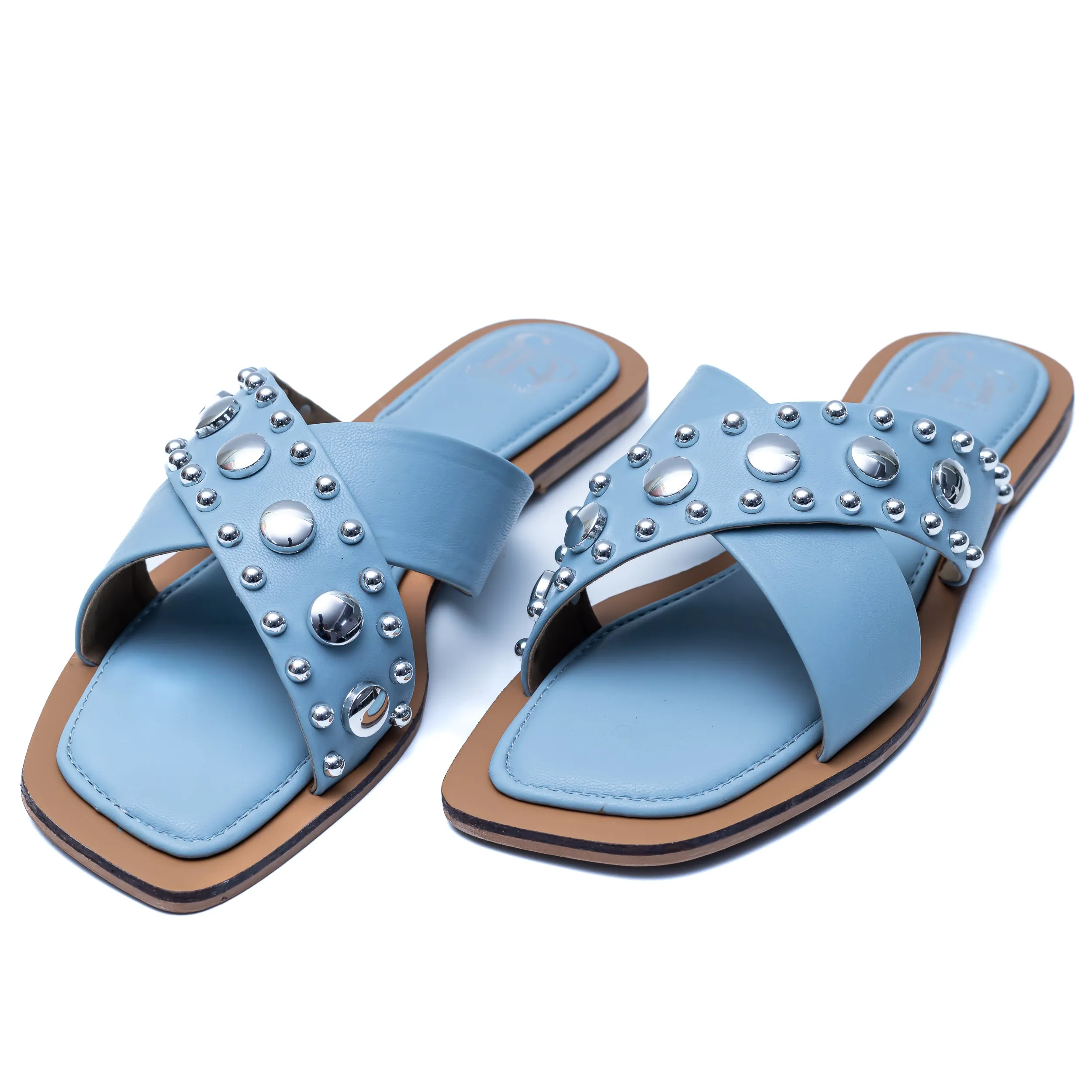 Crystal Criss Cross Flats - Sky Blue