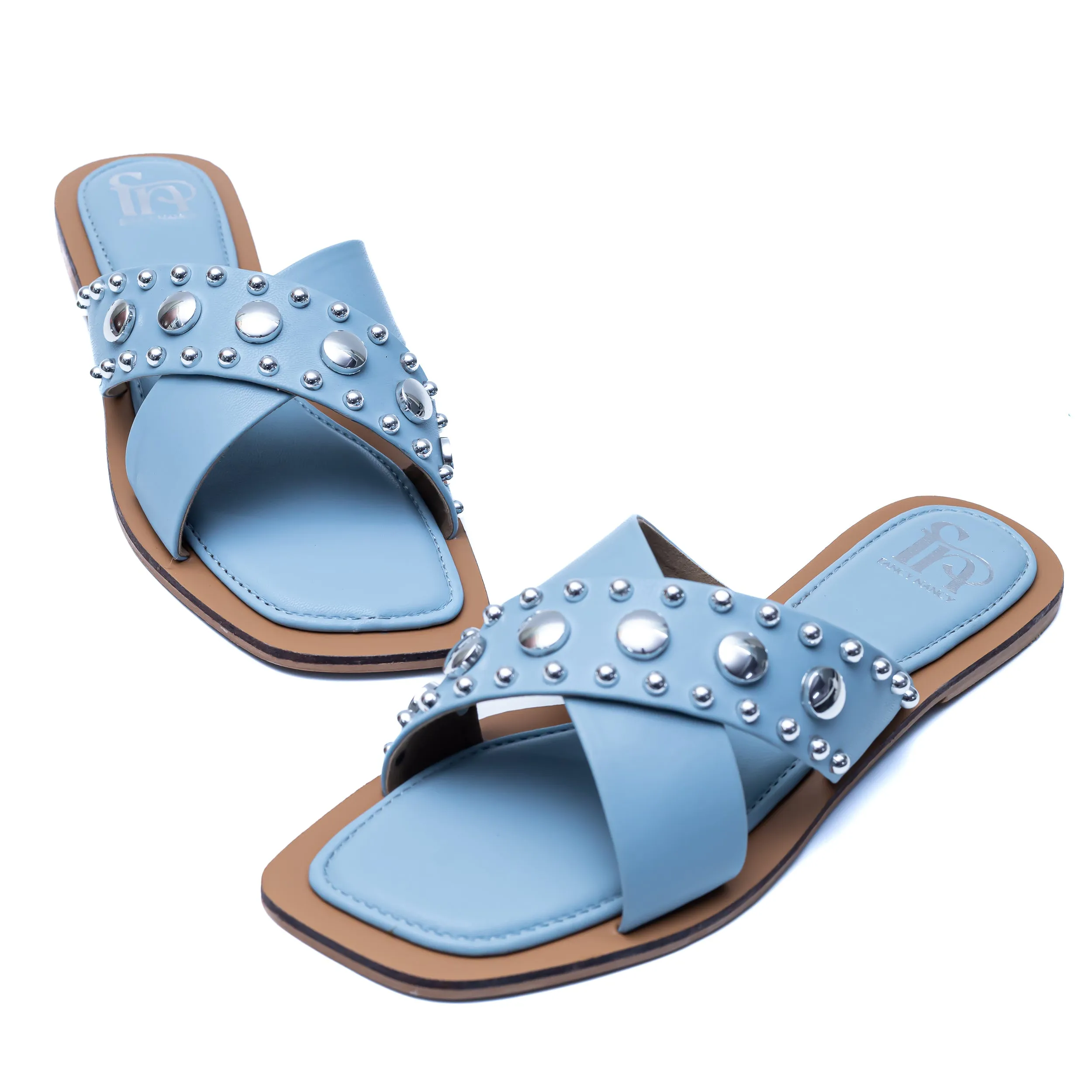 Crystal Criss Cross Flats - Sky Blue