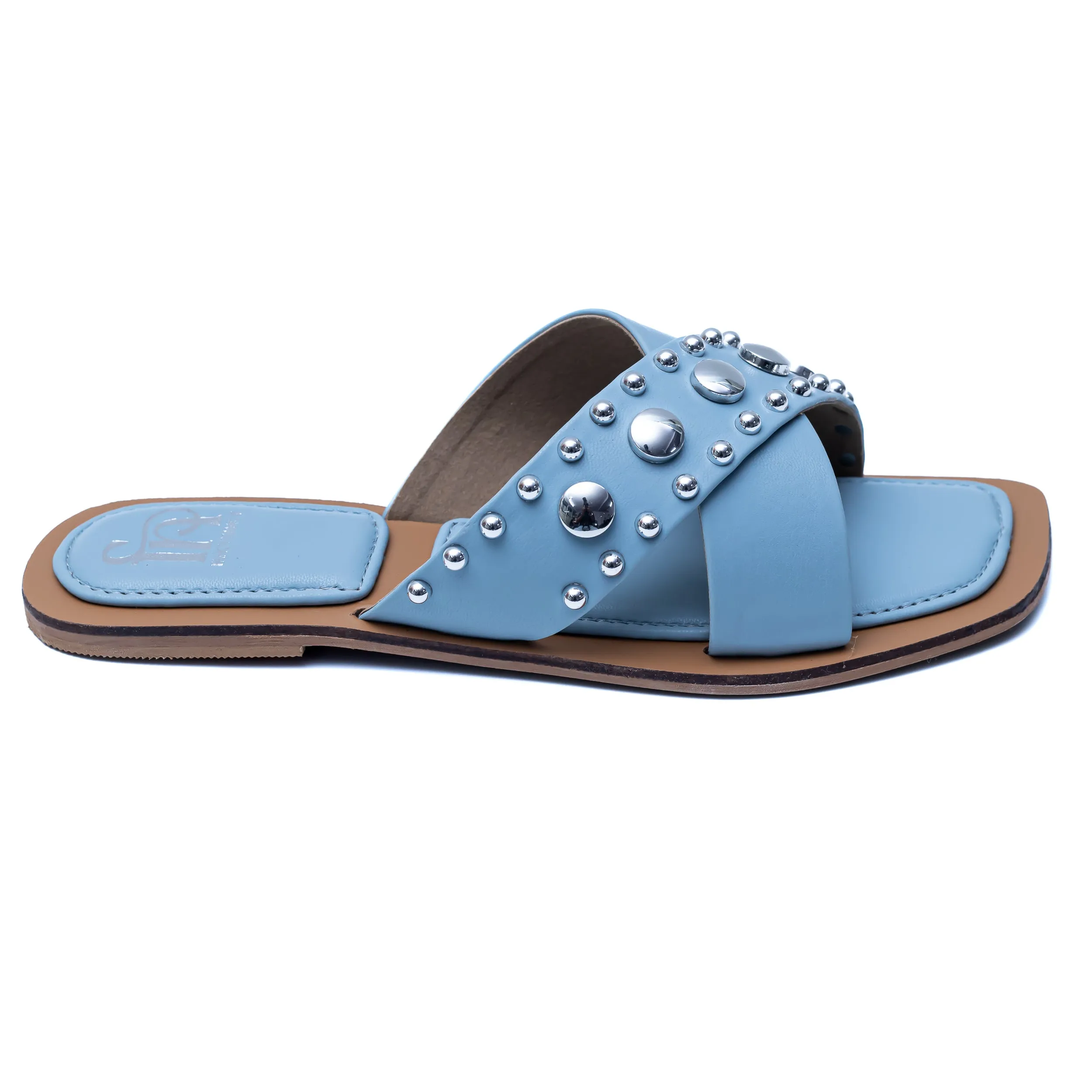 Crystal Criss Cross Flats - Sky Blue
