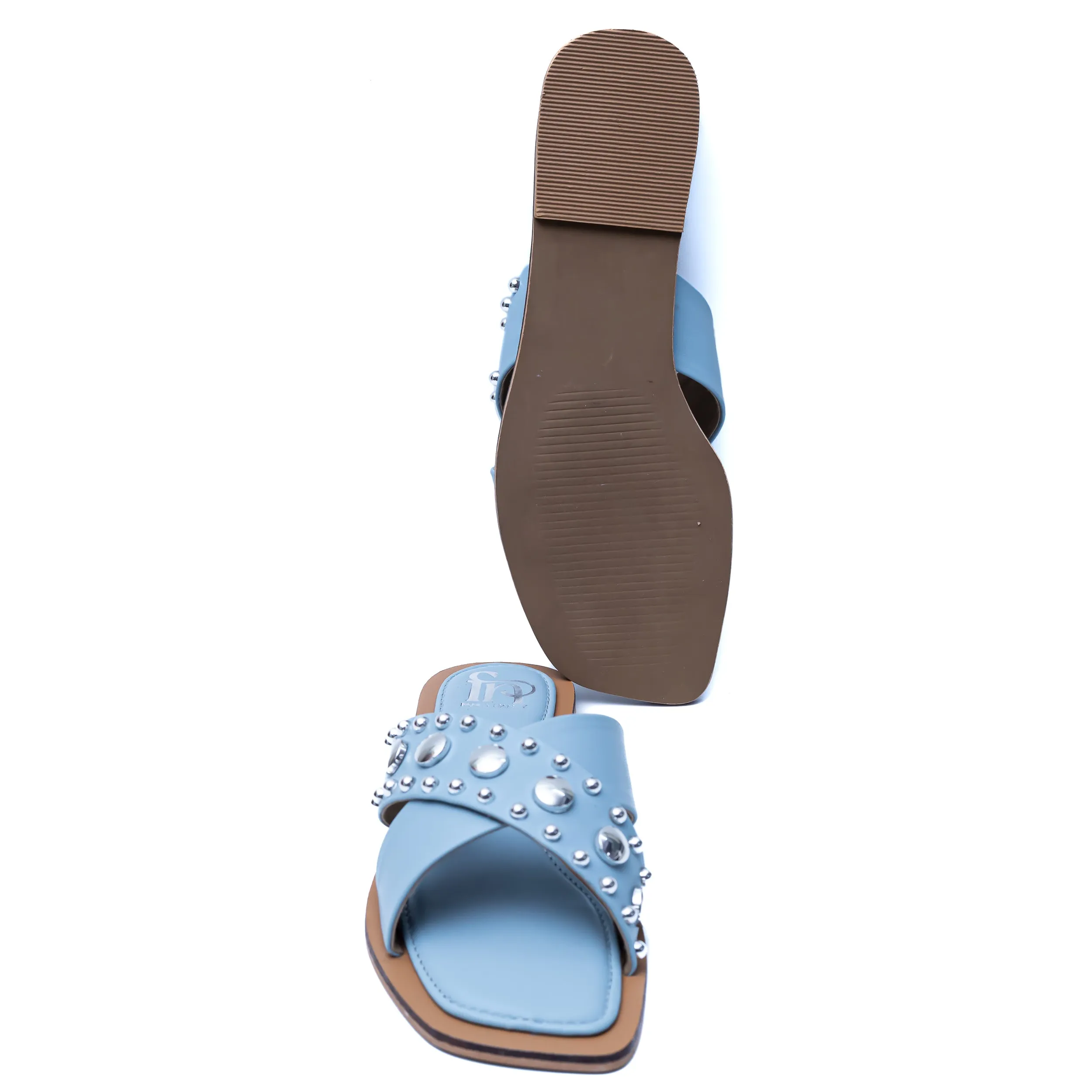 Crystal Criss Cross Flats - Sky Blue