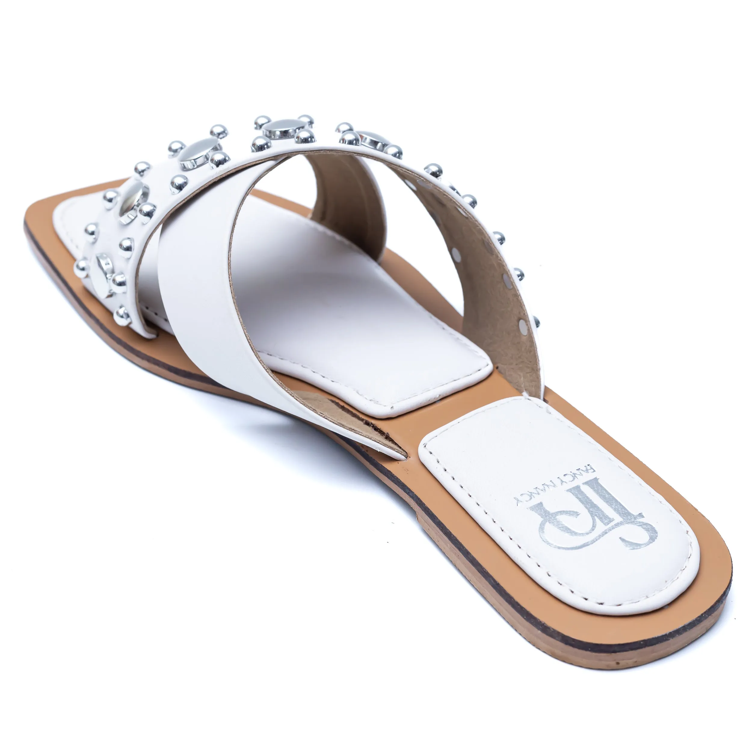 Crystal Criss Cross Flats - White