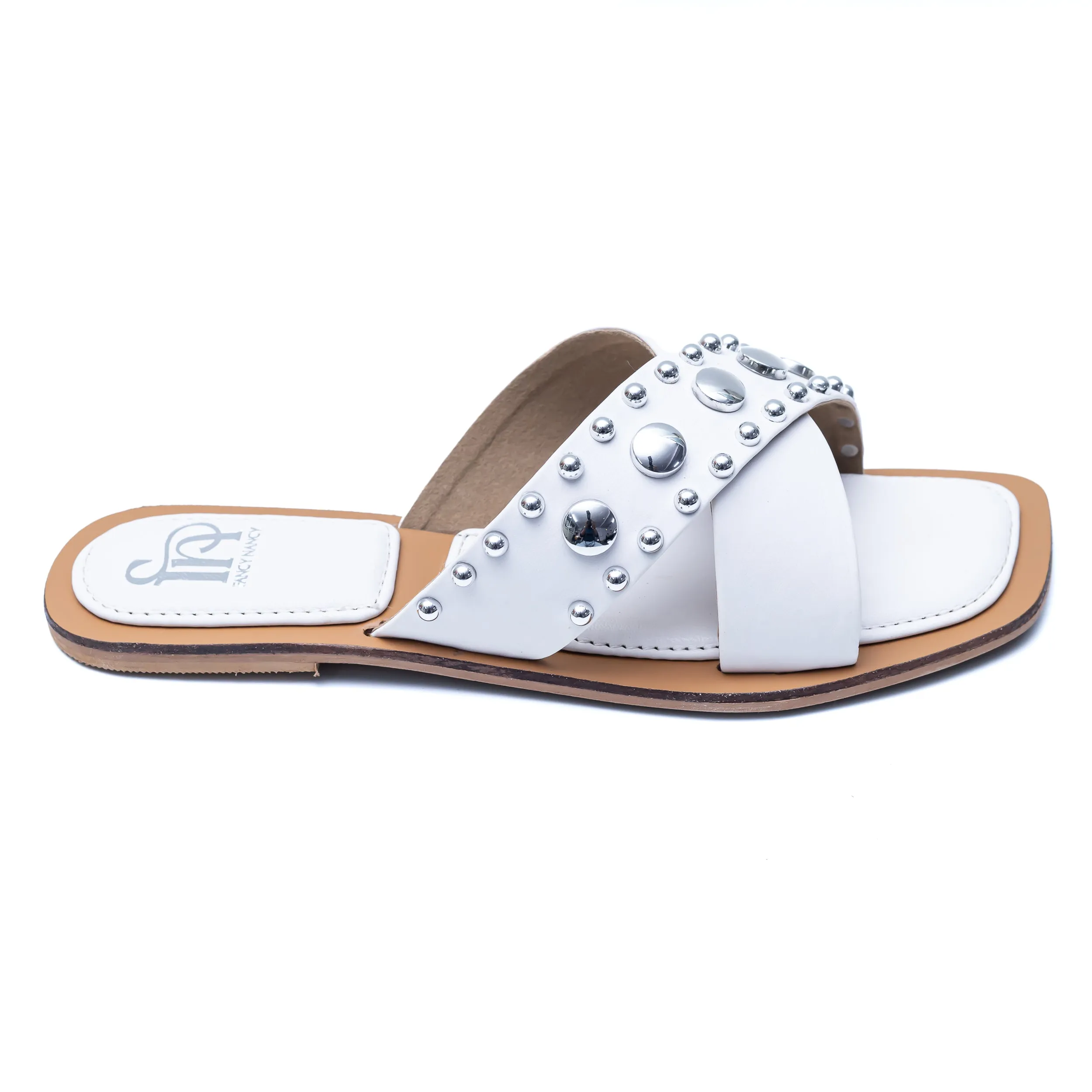 Crystal Criss Cross Flats - White