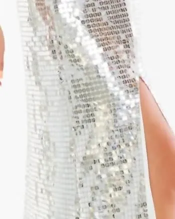 Disco Maxi Dress in Silver | Silver