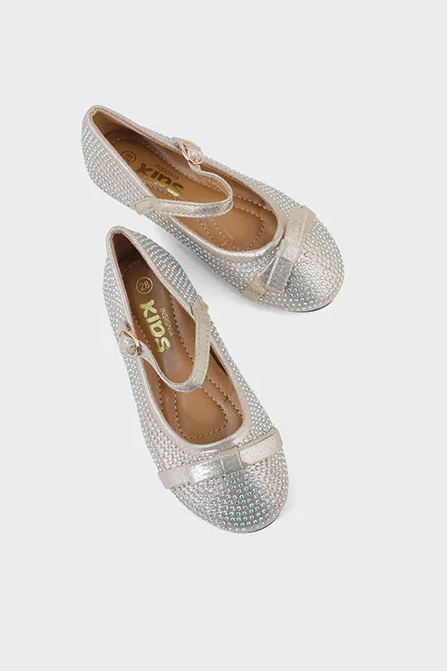 Girls Party Wear Pumps Q10038-Golden