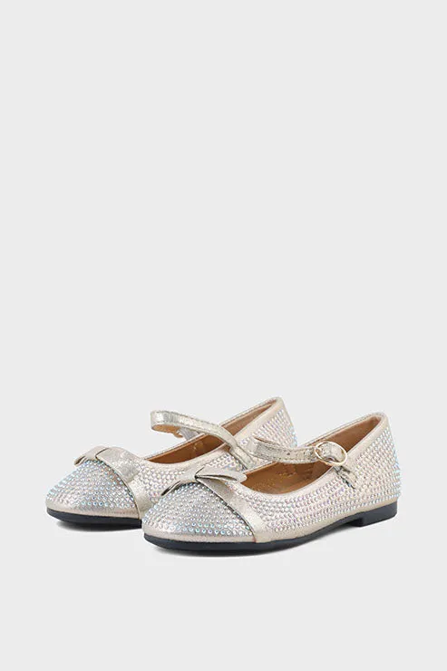 Girls Party Wear Pumps Q10038-Golden
