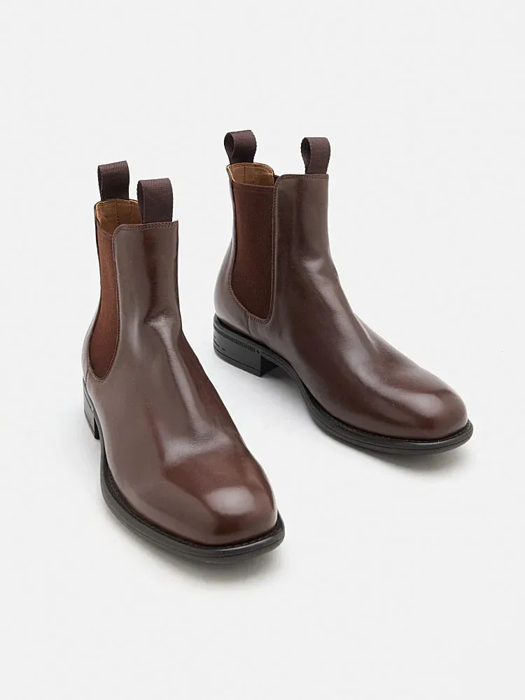 Gwen Calfskin Leather Chelsea Boots