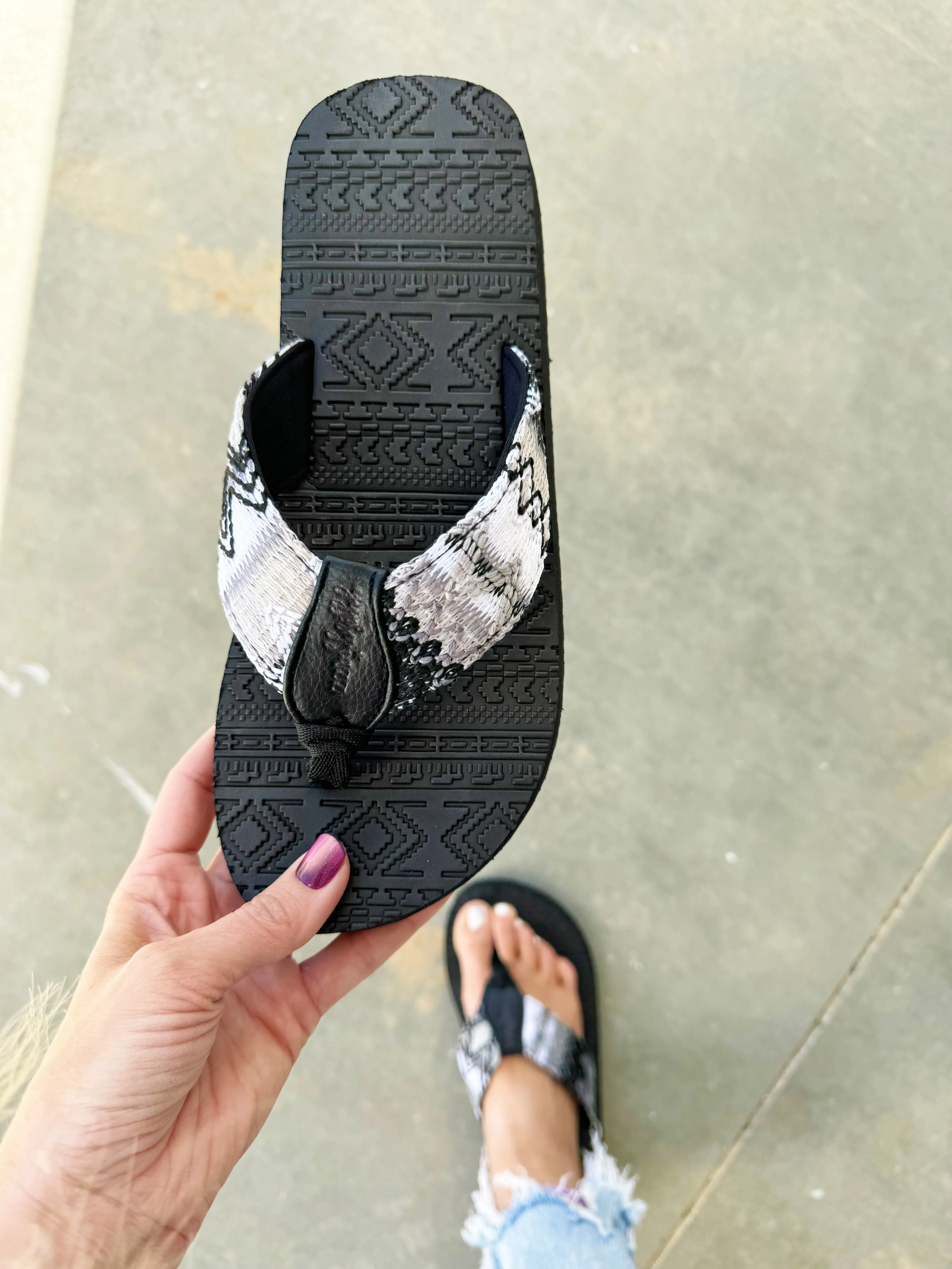 Gypsy Jazz Aztec Sandals in Black