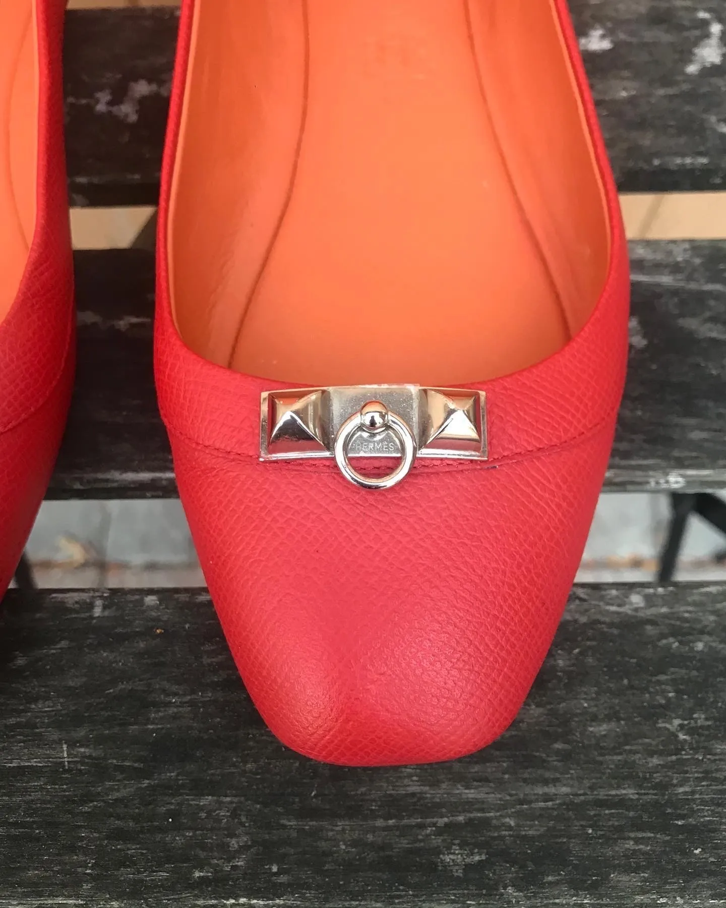 HERMES Ballerine Liberty Leather Ballet Flats