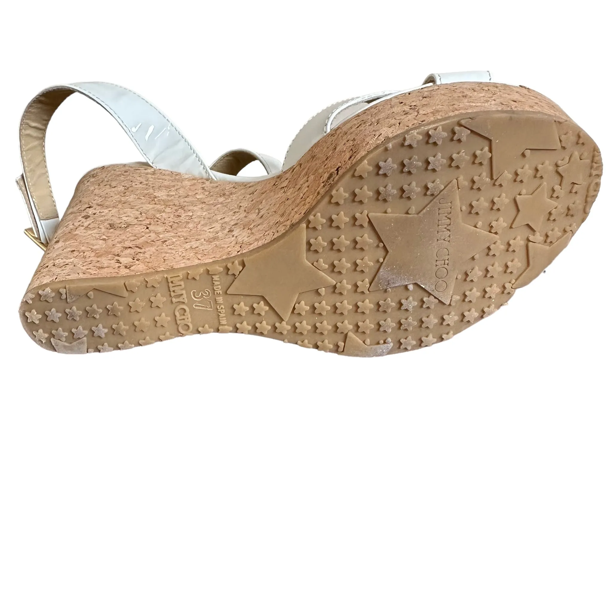 Jimmy Choo White Patent Leather Sandals