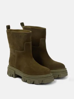 Khaki suede boots