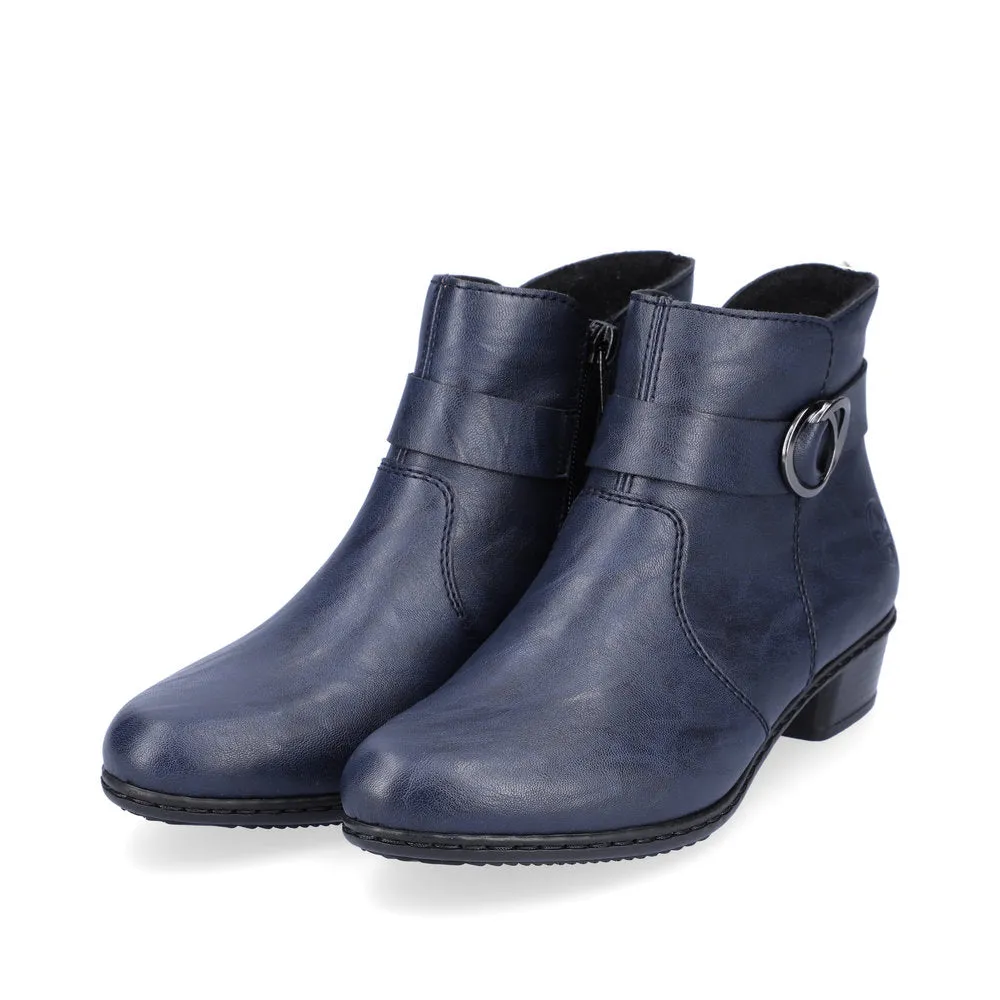 Ladies Rieker Ankle Boots Navy Soft Low Heel Y0775-14 sale