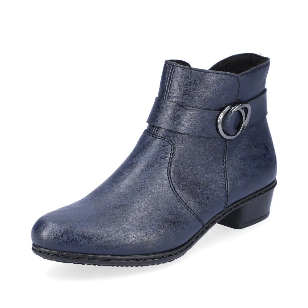 Ladies Rieker Ankle Boots Navy Soft Low Heel Y0775-14 sale